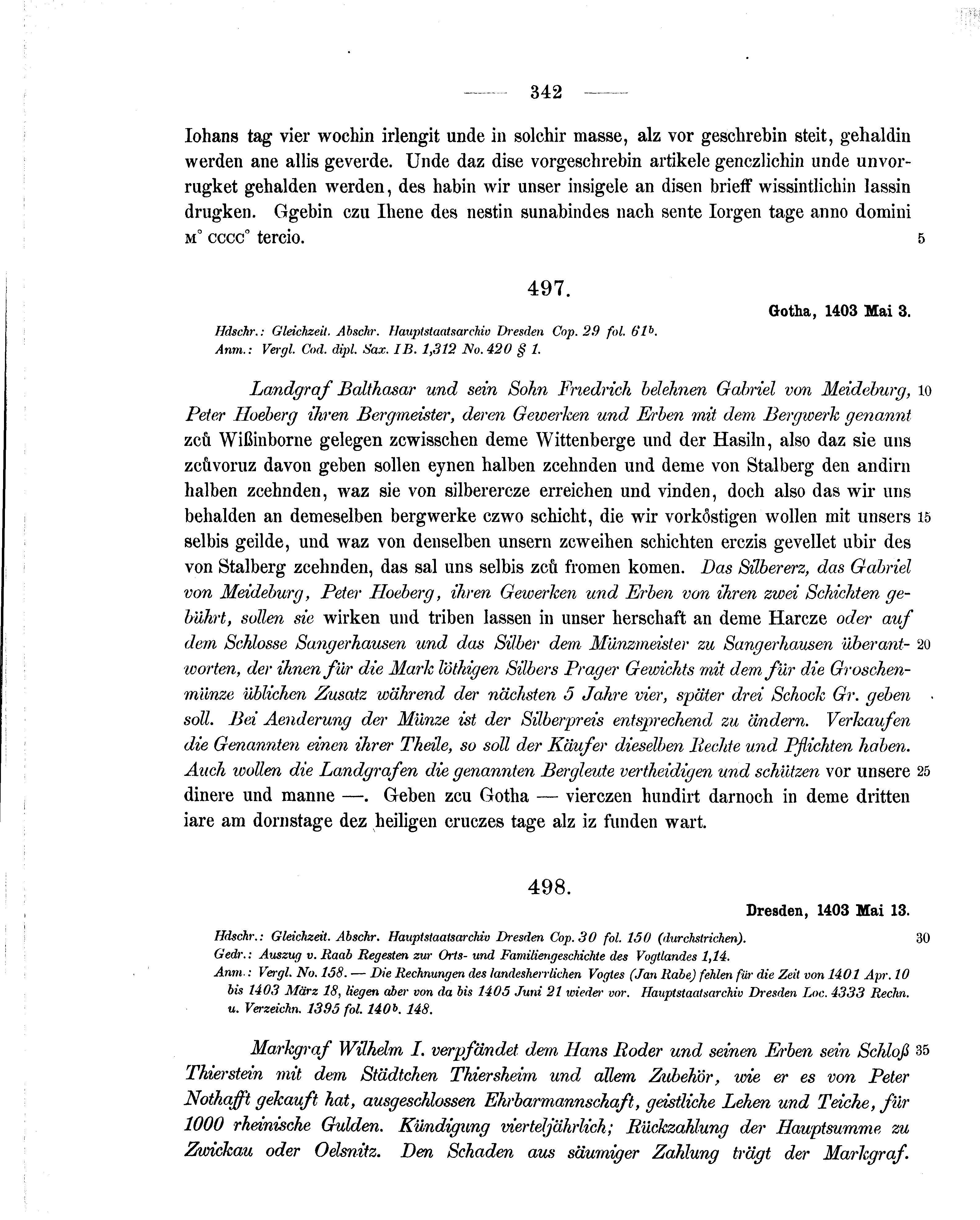 Historische Urkunde Seite 342 aus Band cds1b2