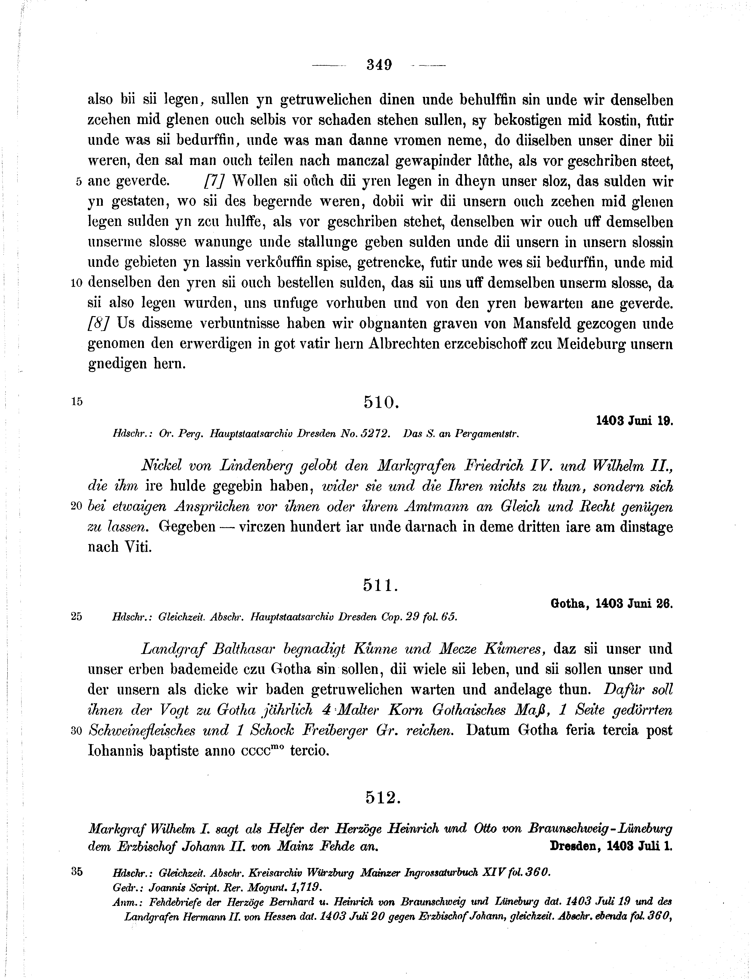 Historische Urkunde Seite 349 aus Band cds1b2
