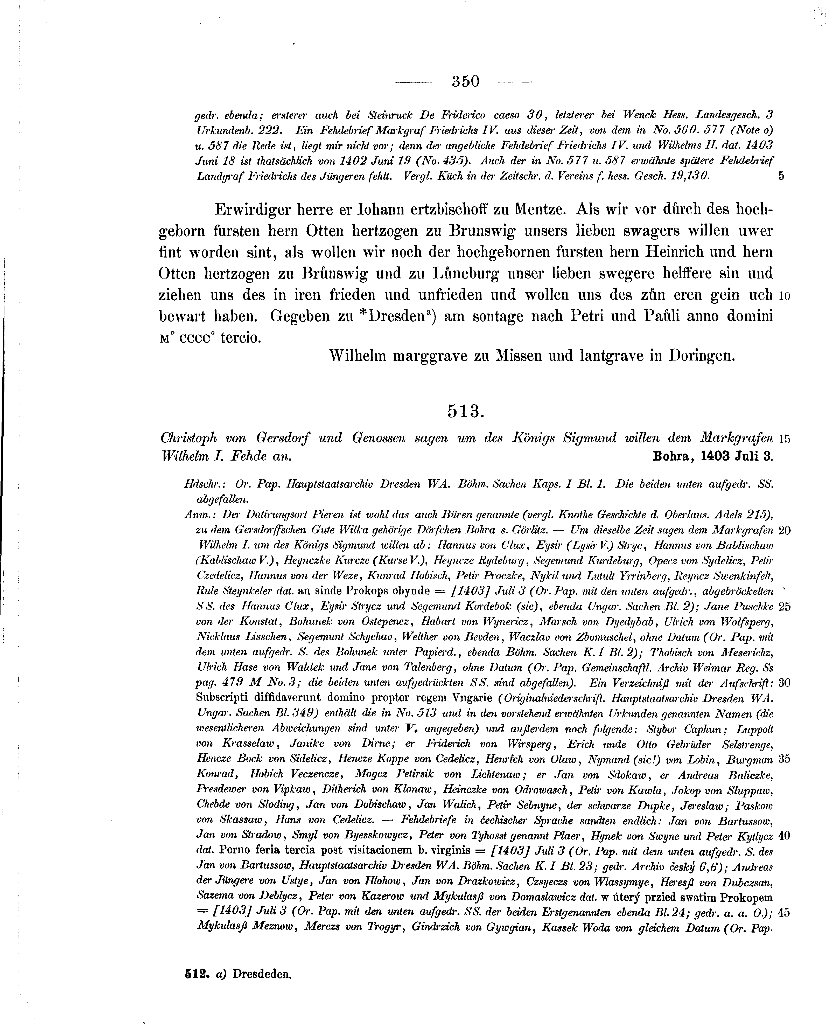 Historische Urkunde Seite 350 aus Band cds1b2