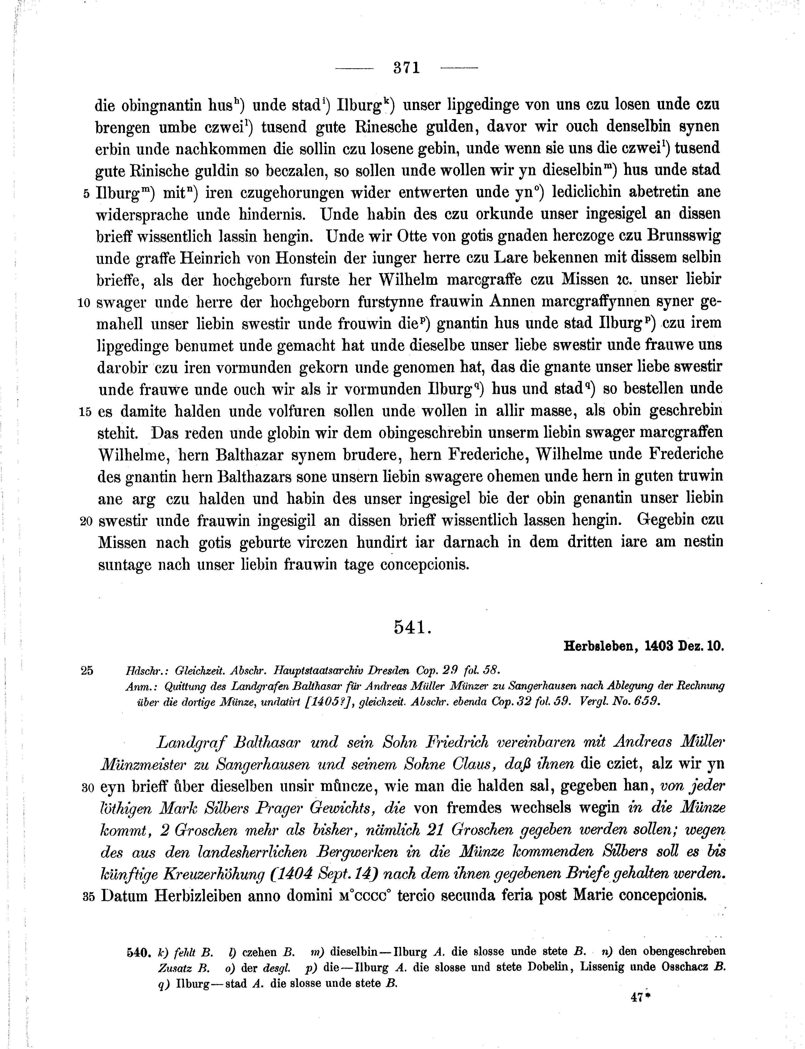 Historische Urkunde Seite 371 aus Band cds1b2