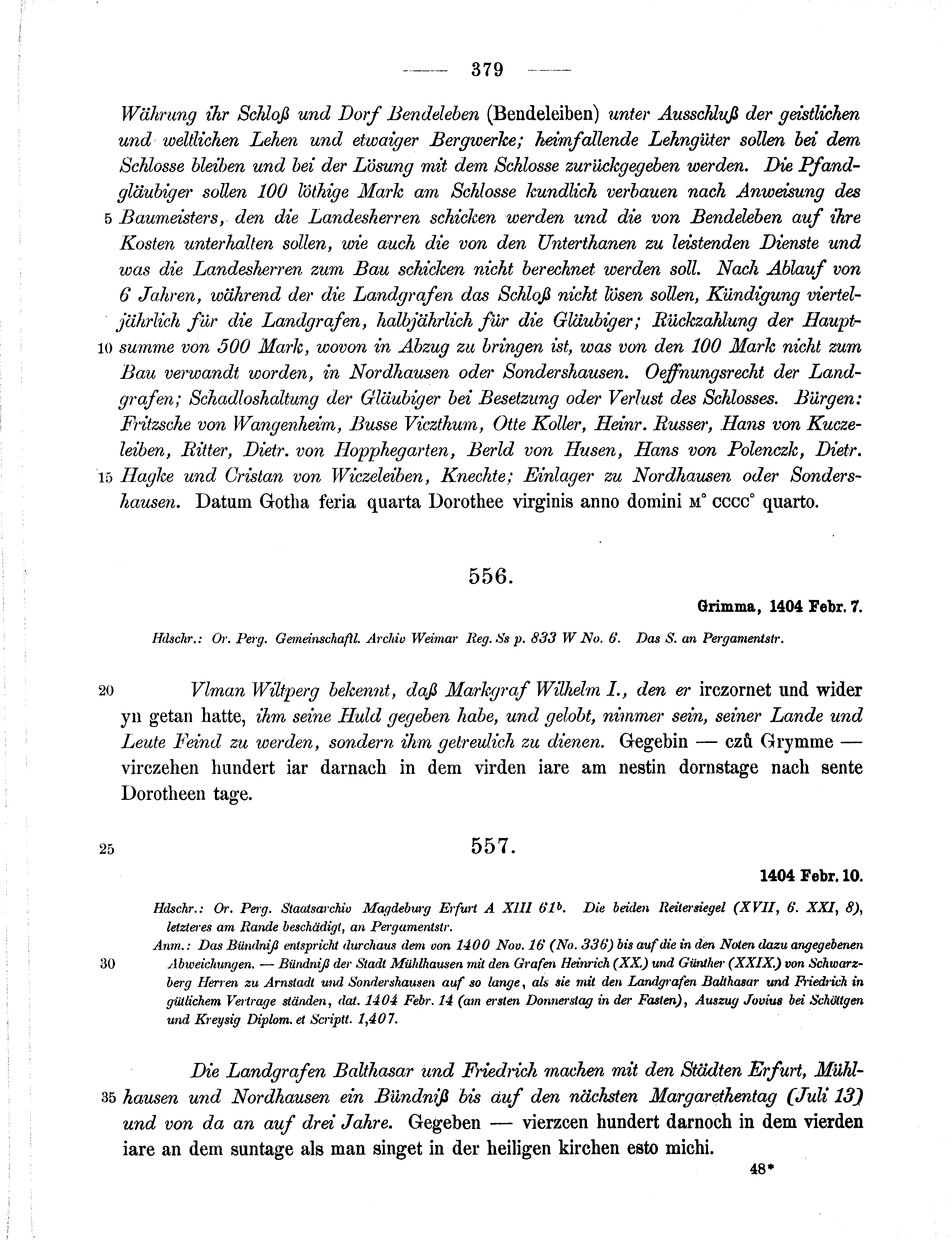 Historische Urkunde Seite 379 aus Band cds1b2