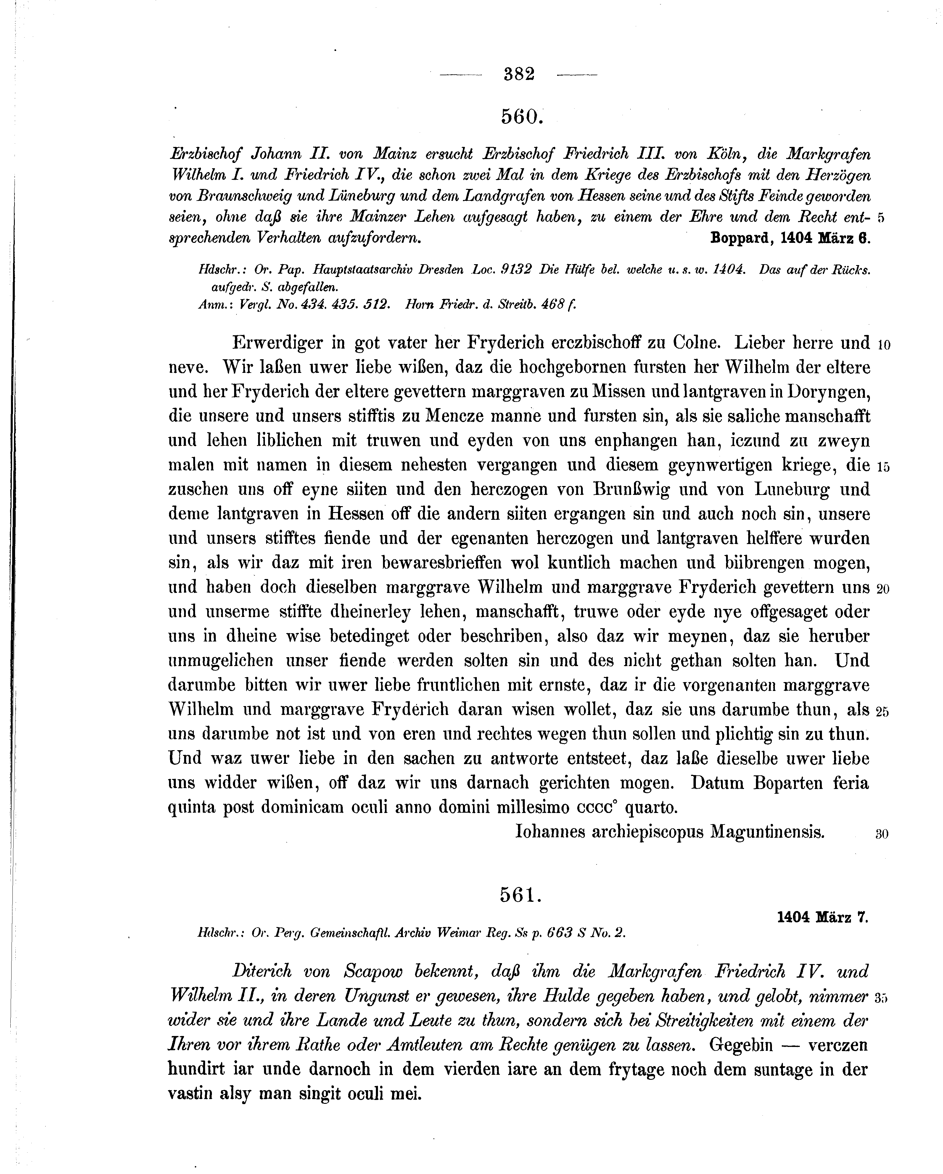 Historische Urkunde Seite 382 aus Band cds1b2