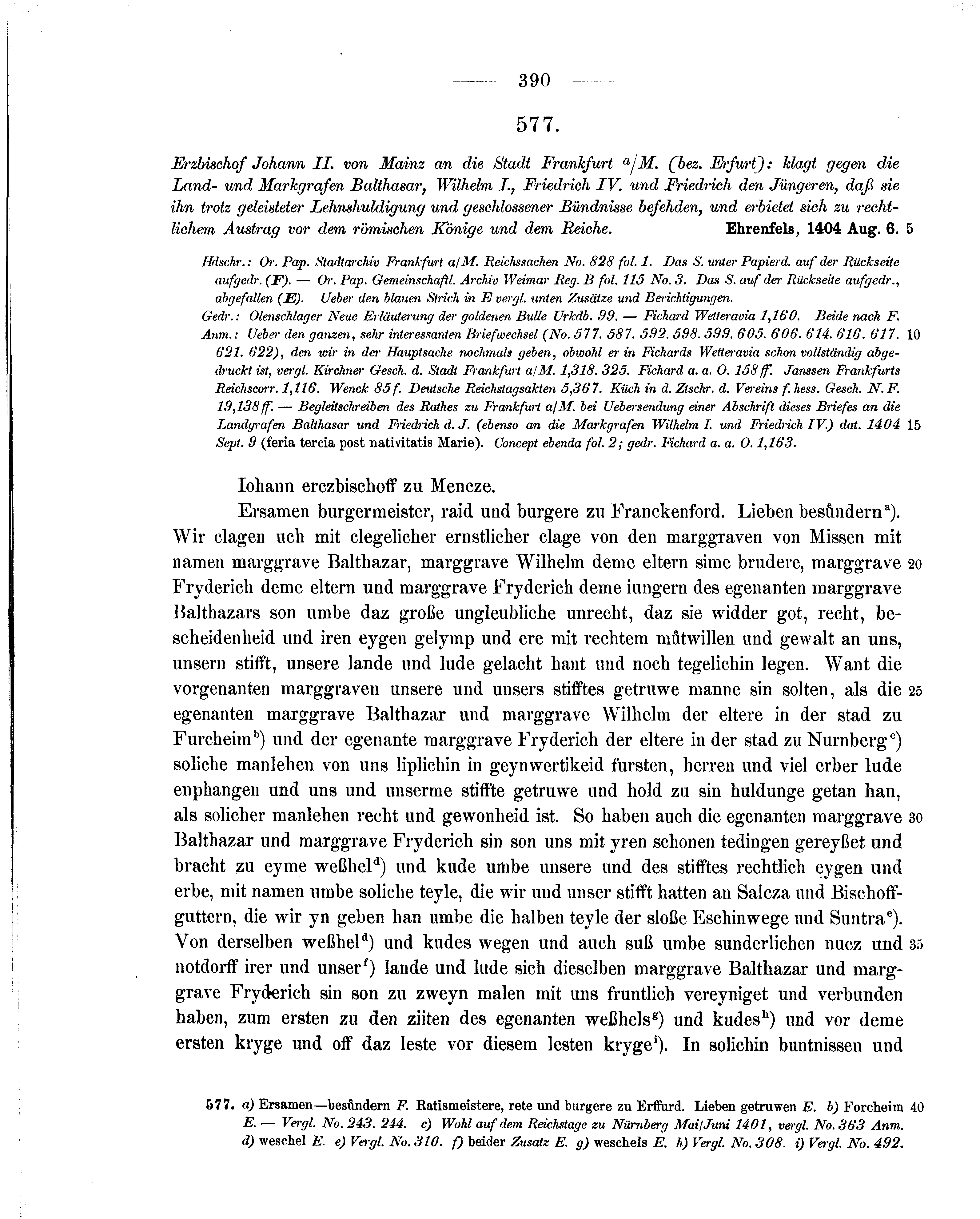 Historische Urkunde Seite 390 aus Band cds1b2