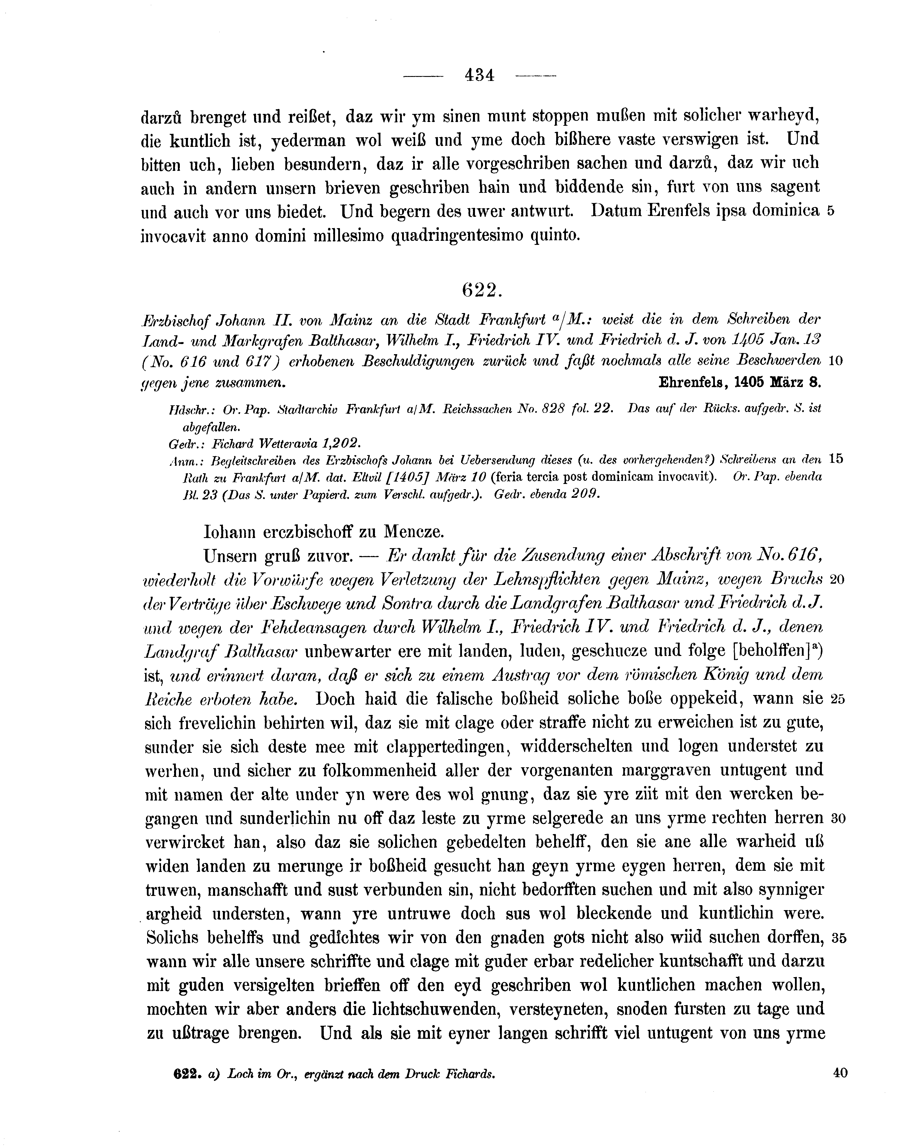 Historische Urkunde Seite 434 aus Band cds1b2