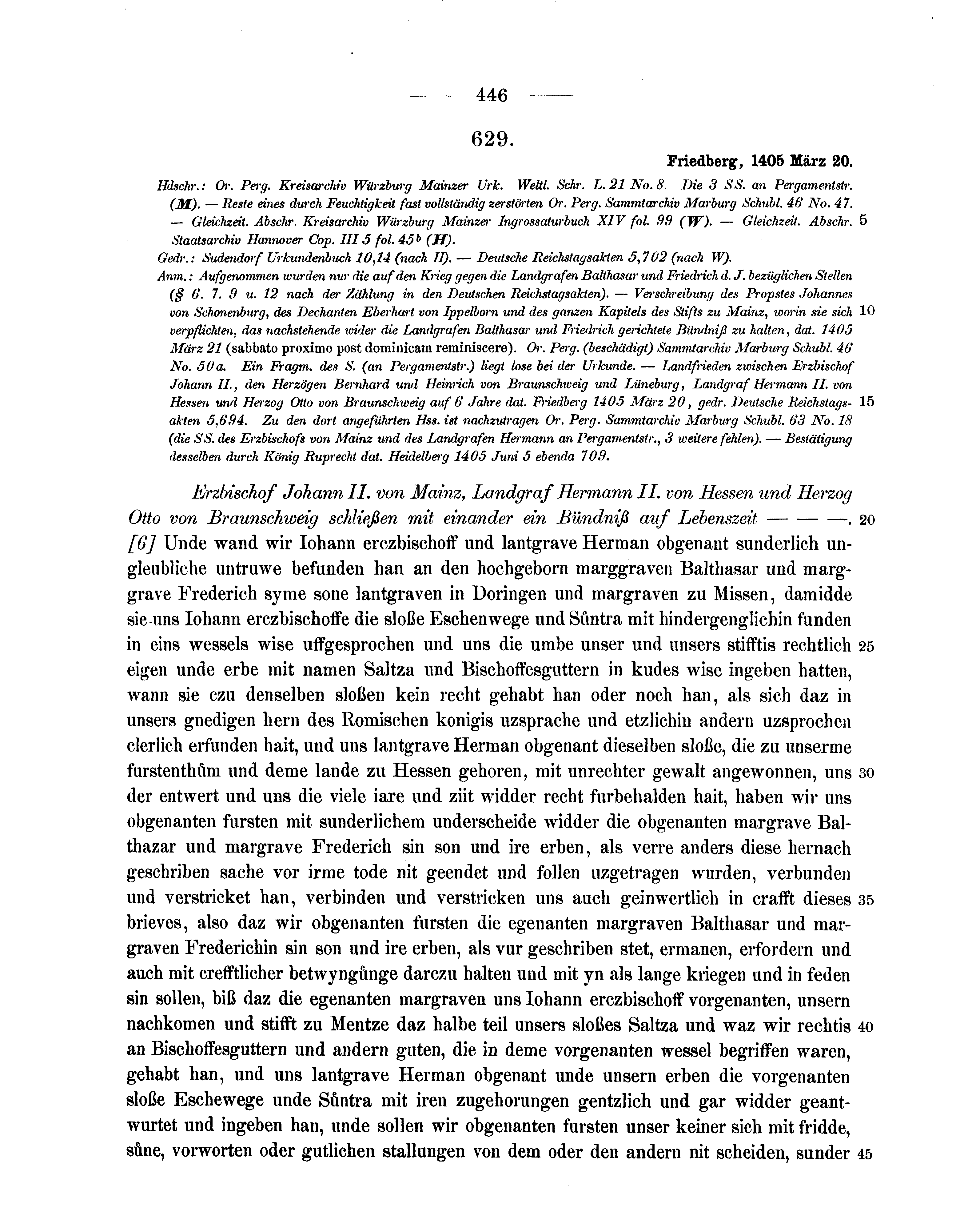 Historische Urkunde Seite 446 aus Band cds1b2