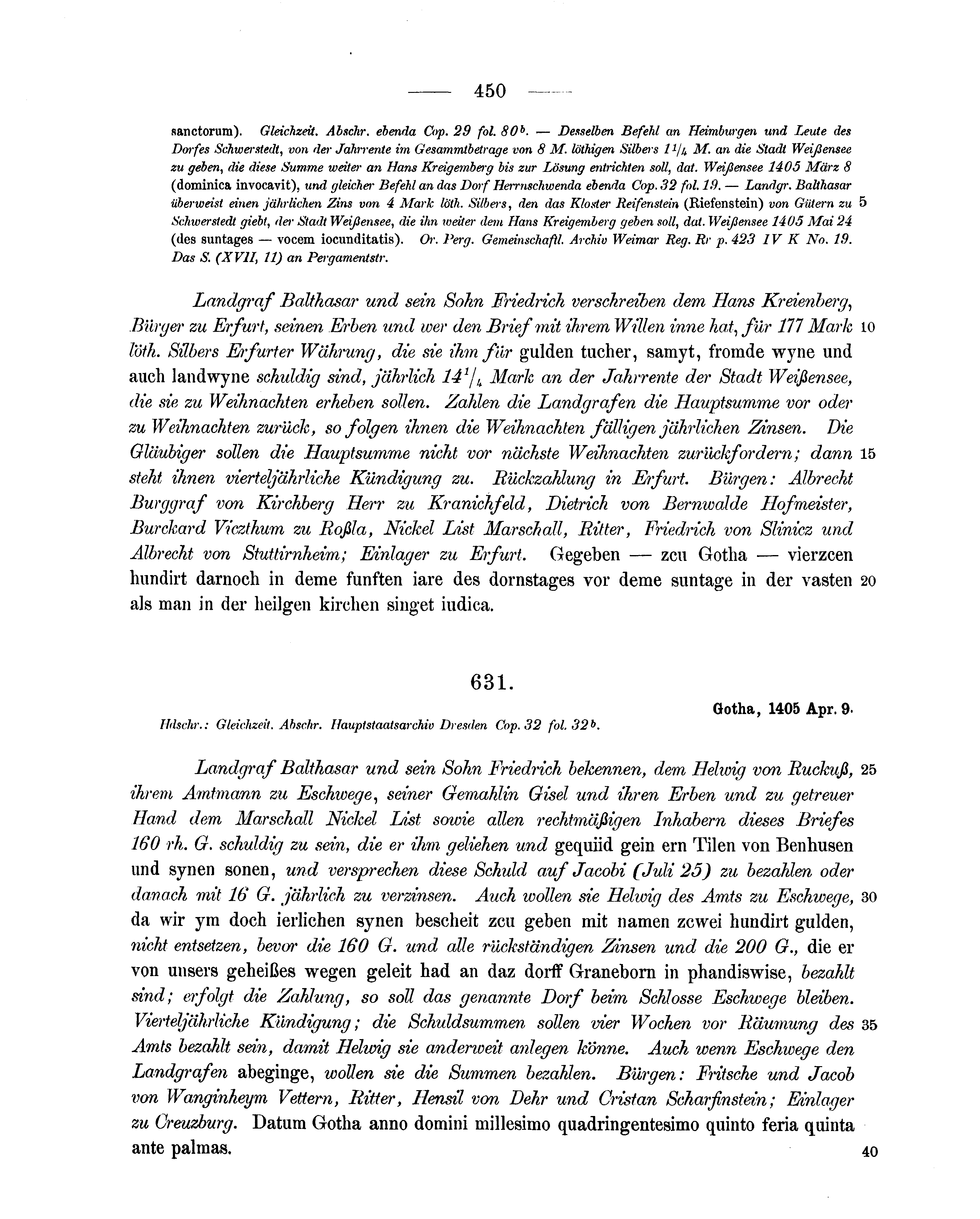 Historische Urkunde Seite 450 aus Band cds1b2