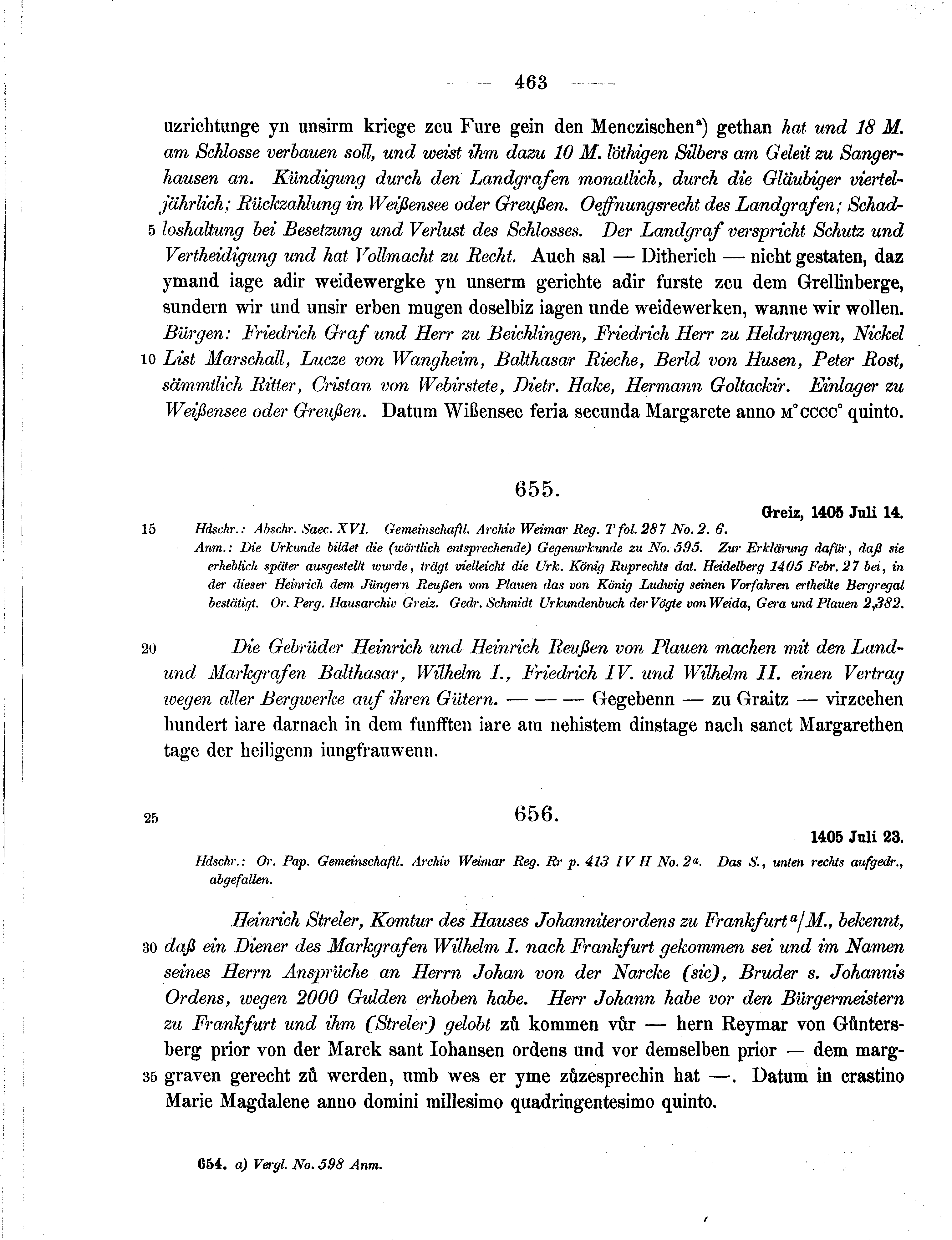 Historische Urkunde Seite 463 aus Band cds1b2