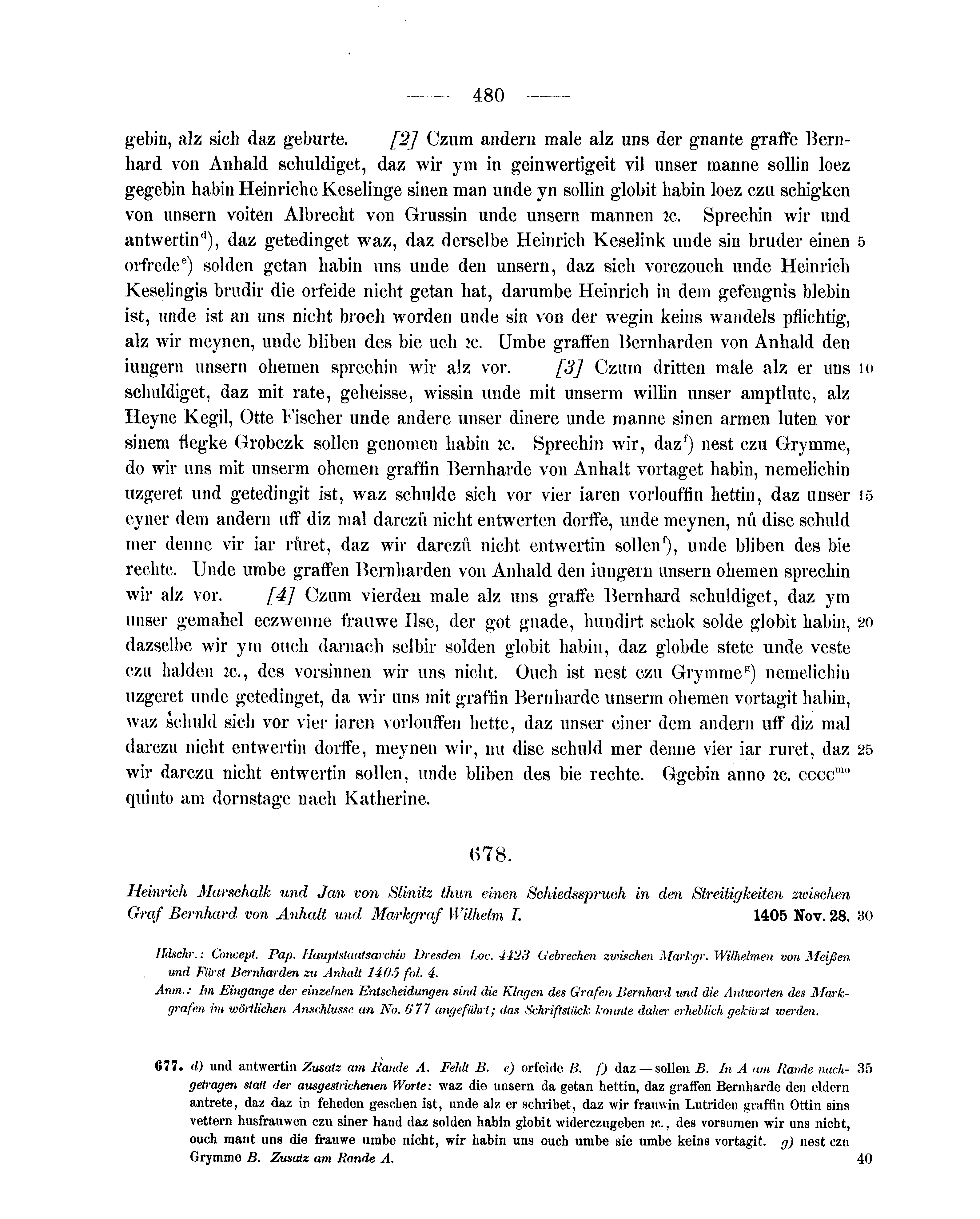 Historische Urkunde Seite 480 aus Band cds1b2