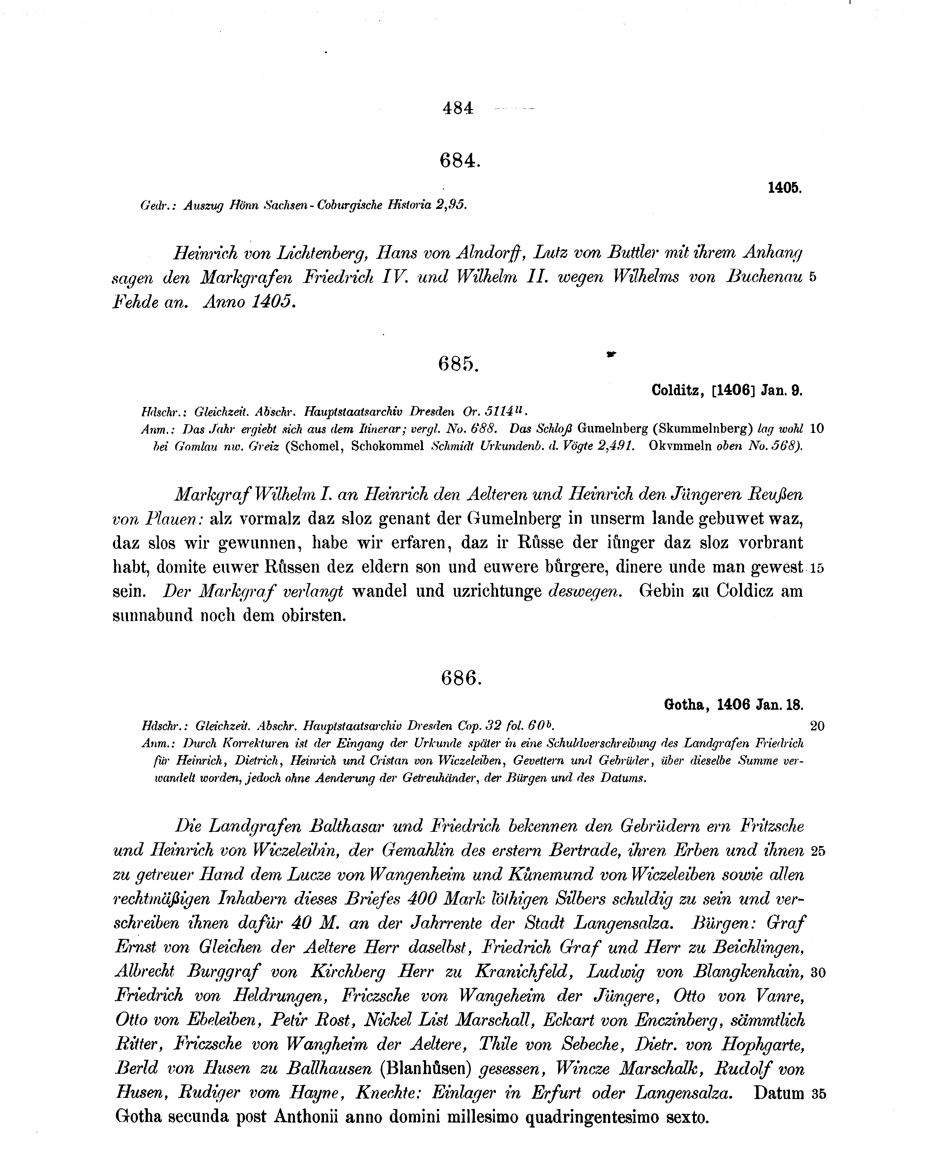 Historische Urkunde Seite 484 aus Band cds1b2