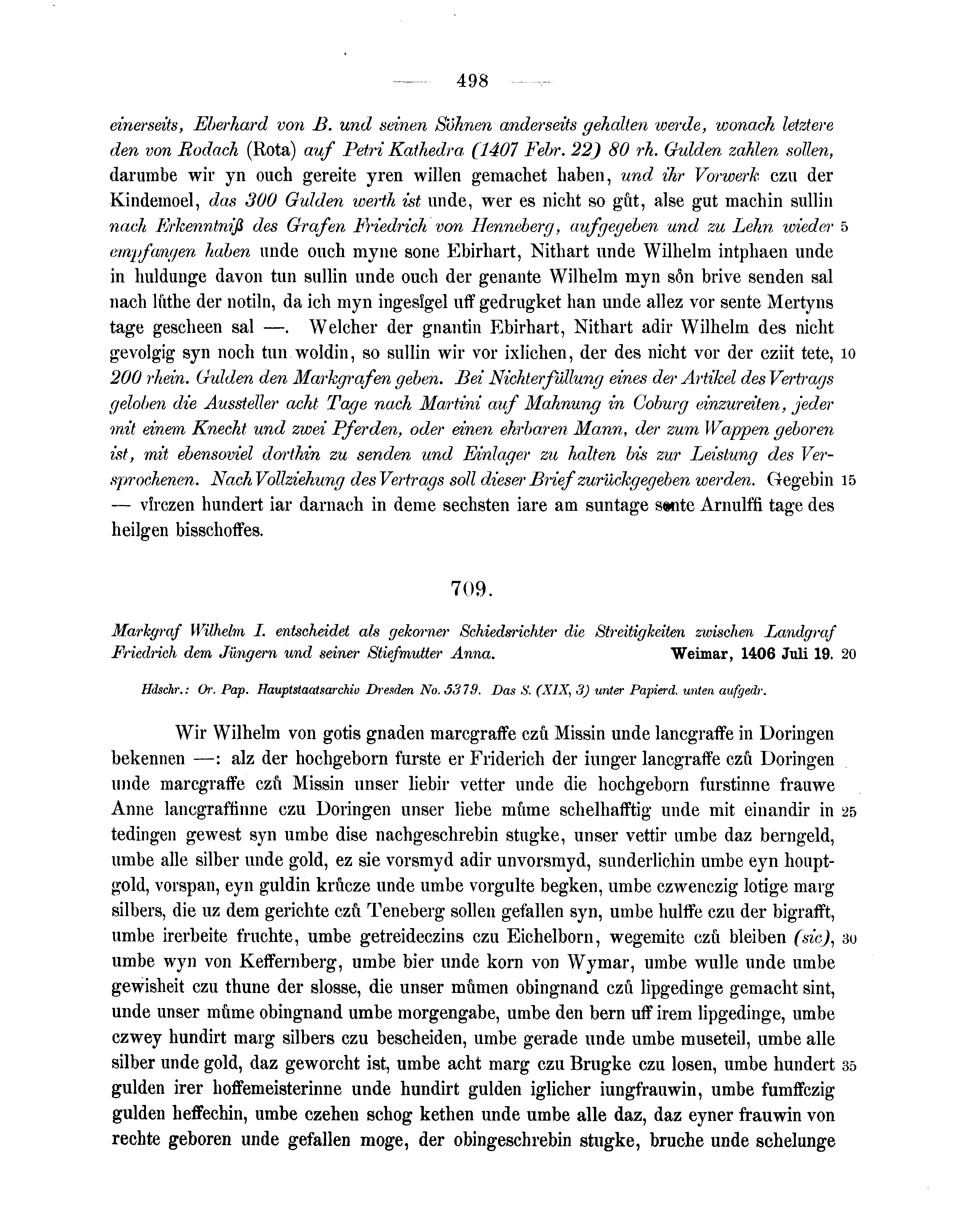 Historische Urkunde Seite 498 aus Band cds1b2