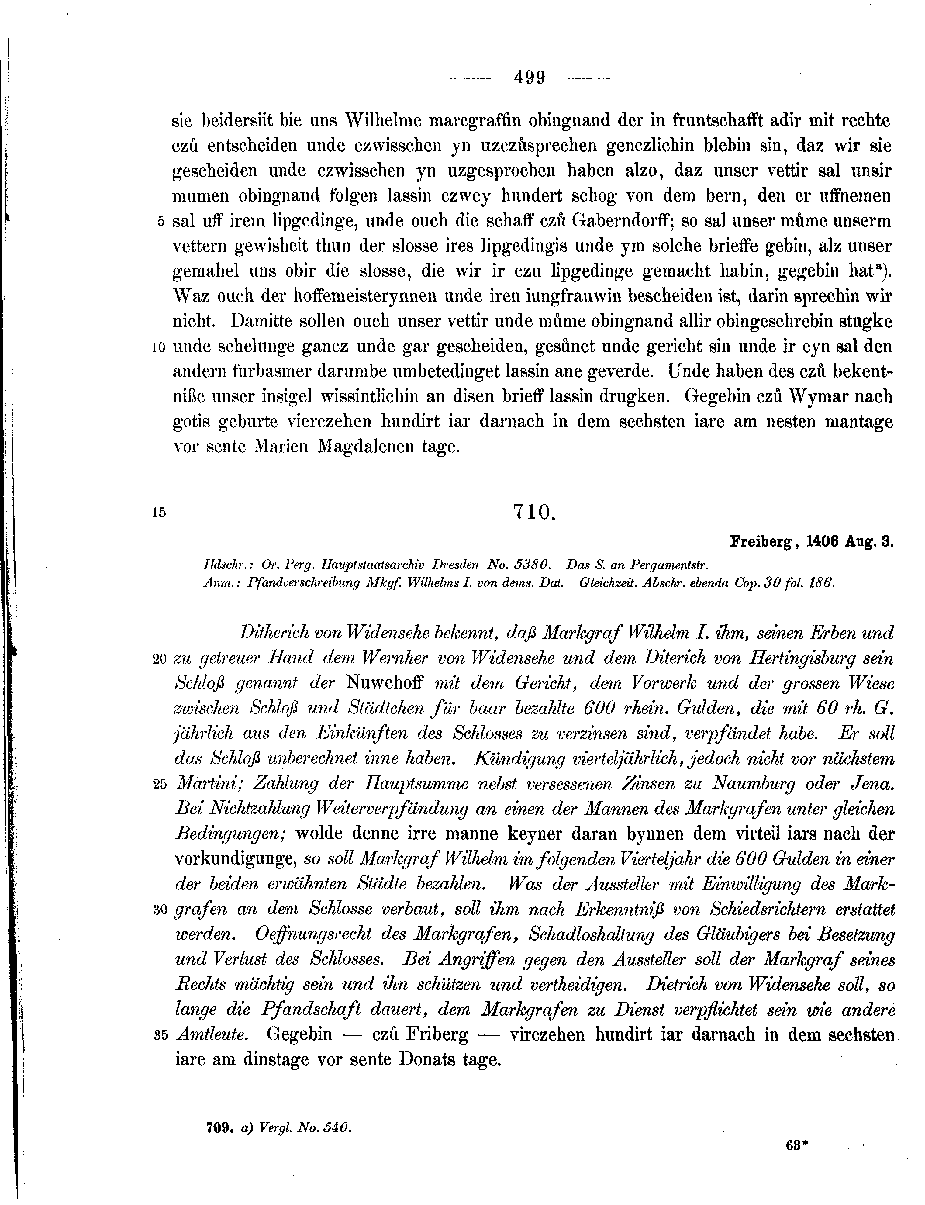 Historische Urkunde Seite 499 aus Band cds1b2