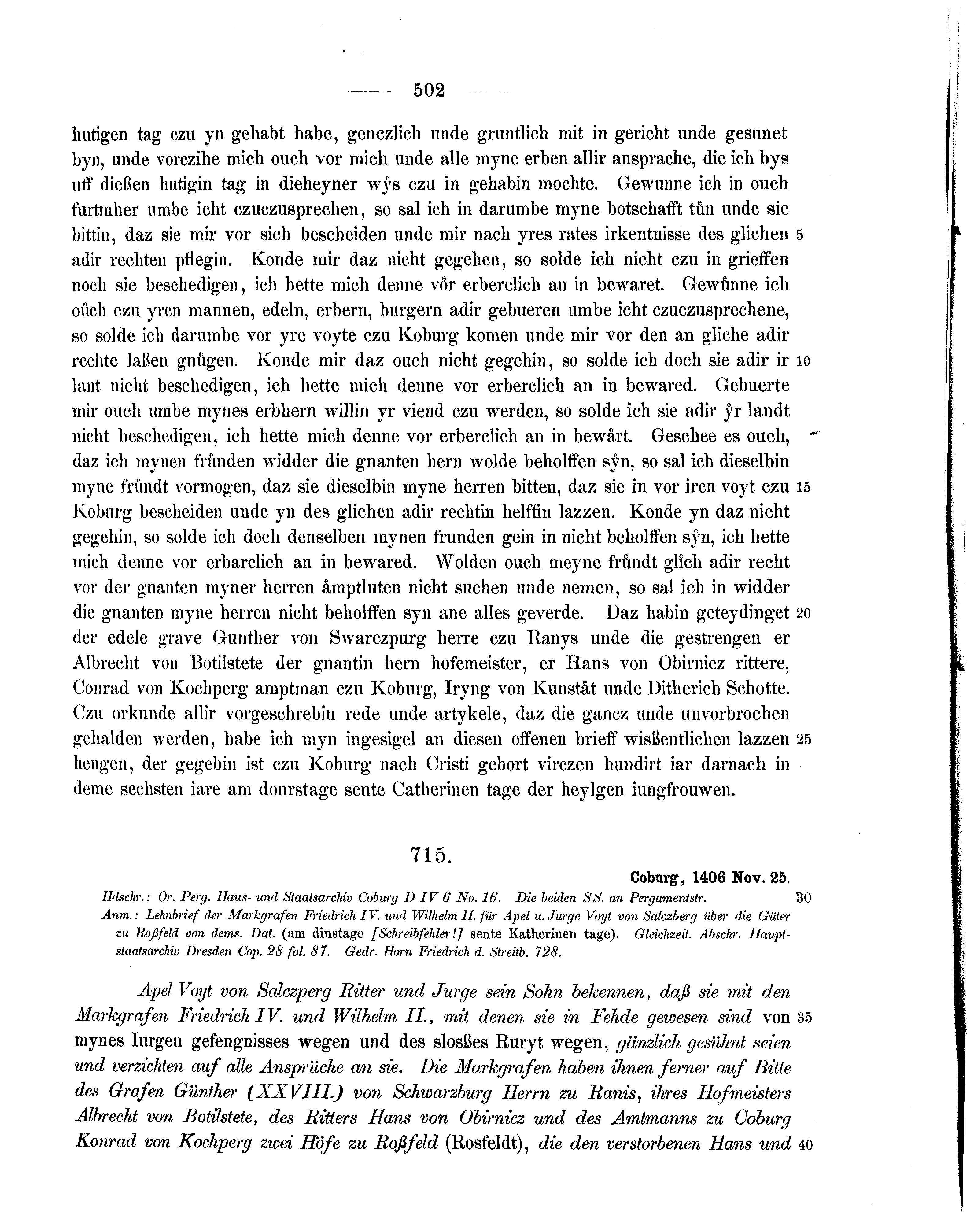 Historische Urkunde Seite 502 aus Band cds1b2