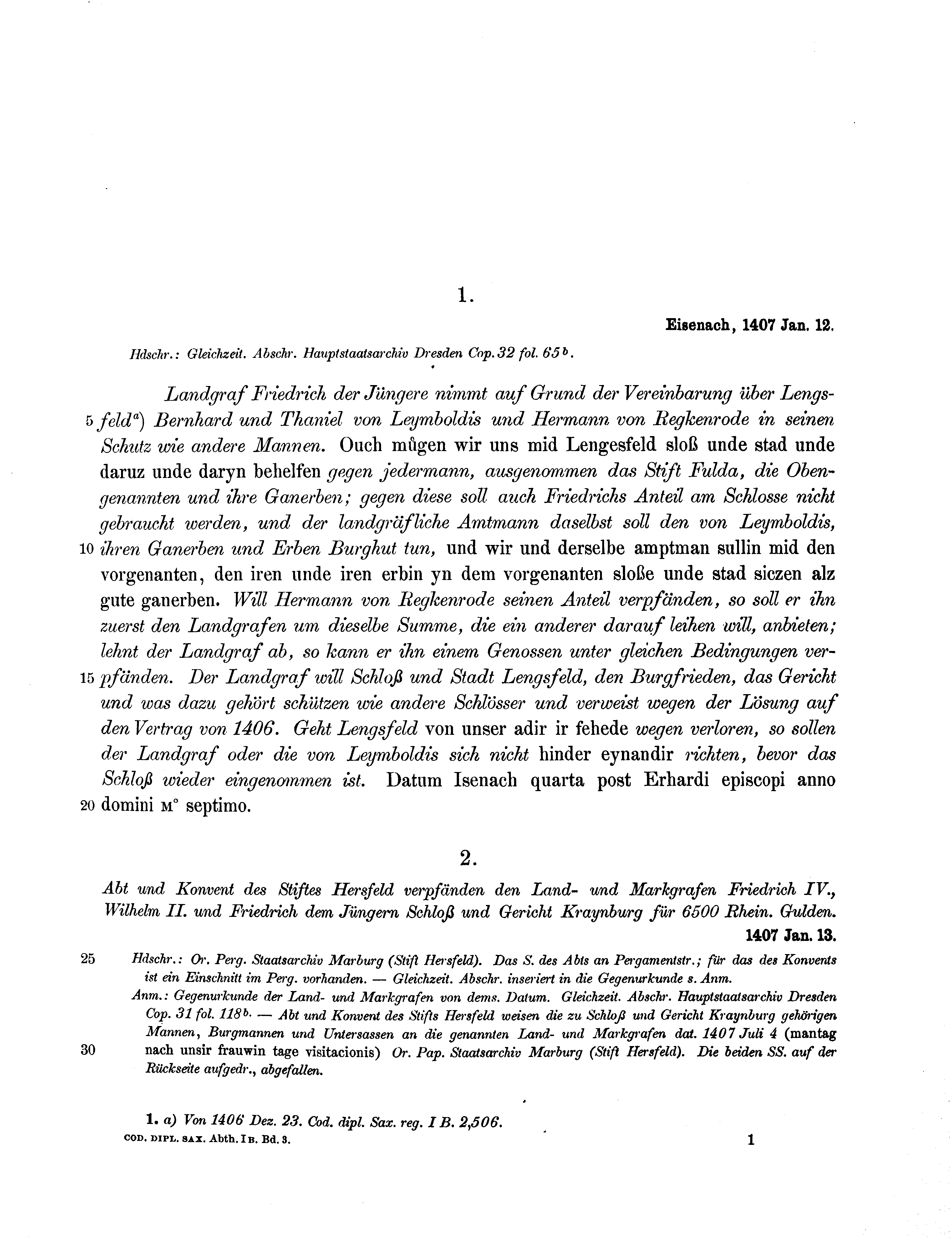 Historische Urkunde Seite 1 aus Band cds1b3