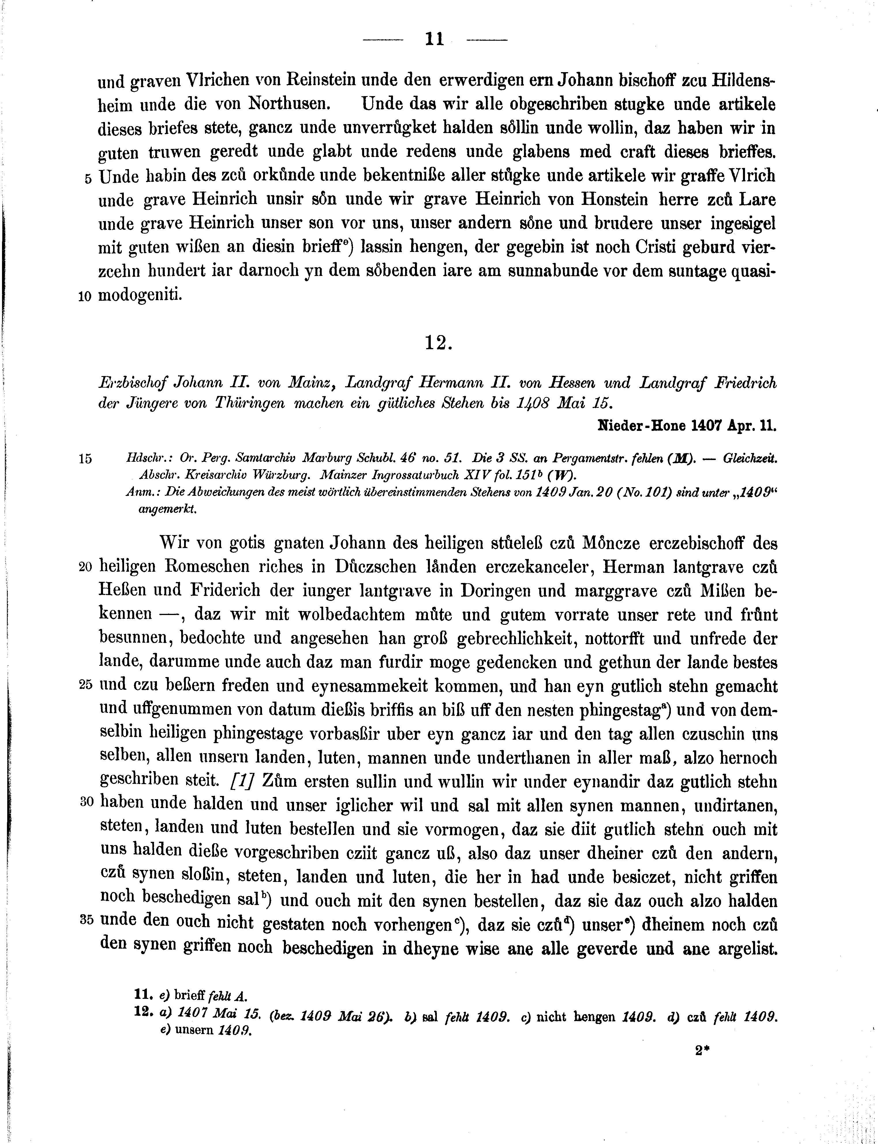Historische Urkunde Seite 11 aus Band cds1b3