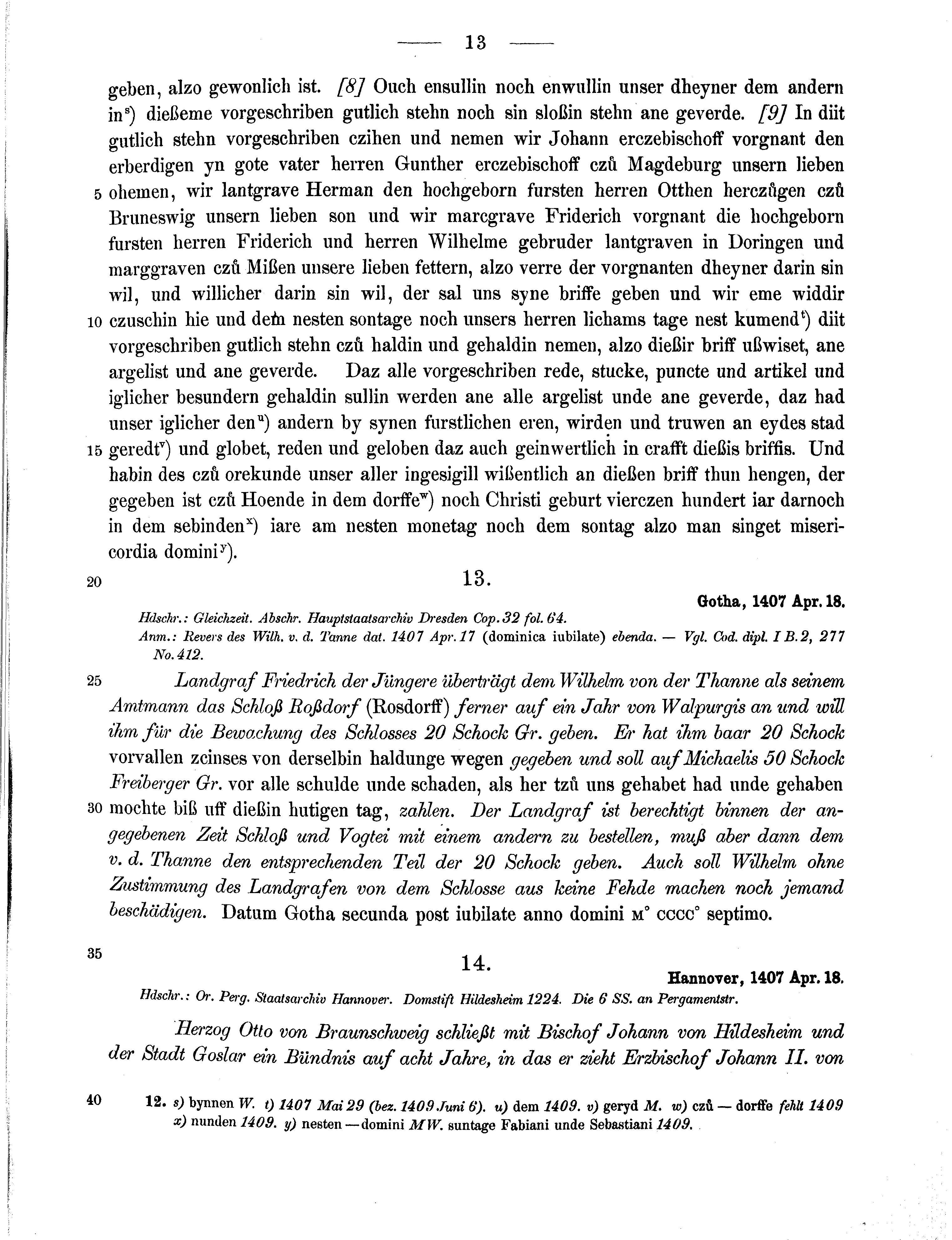 Historische Urkunde Seite 13 aus Band cds1b3
