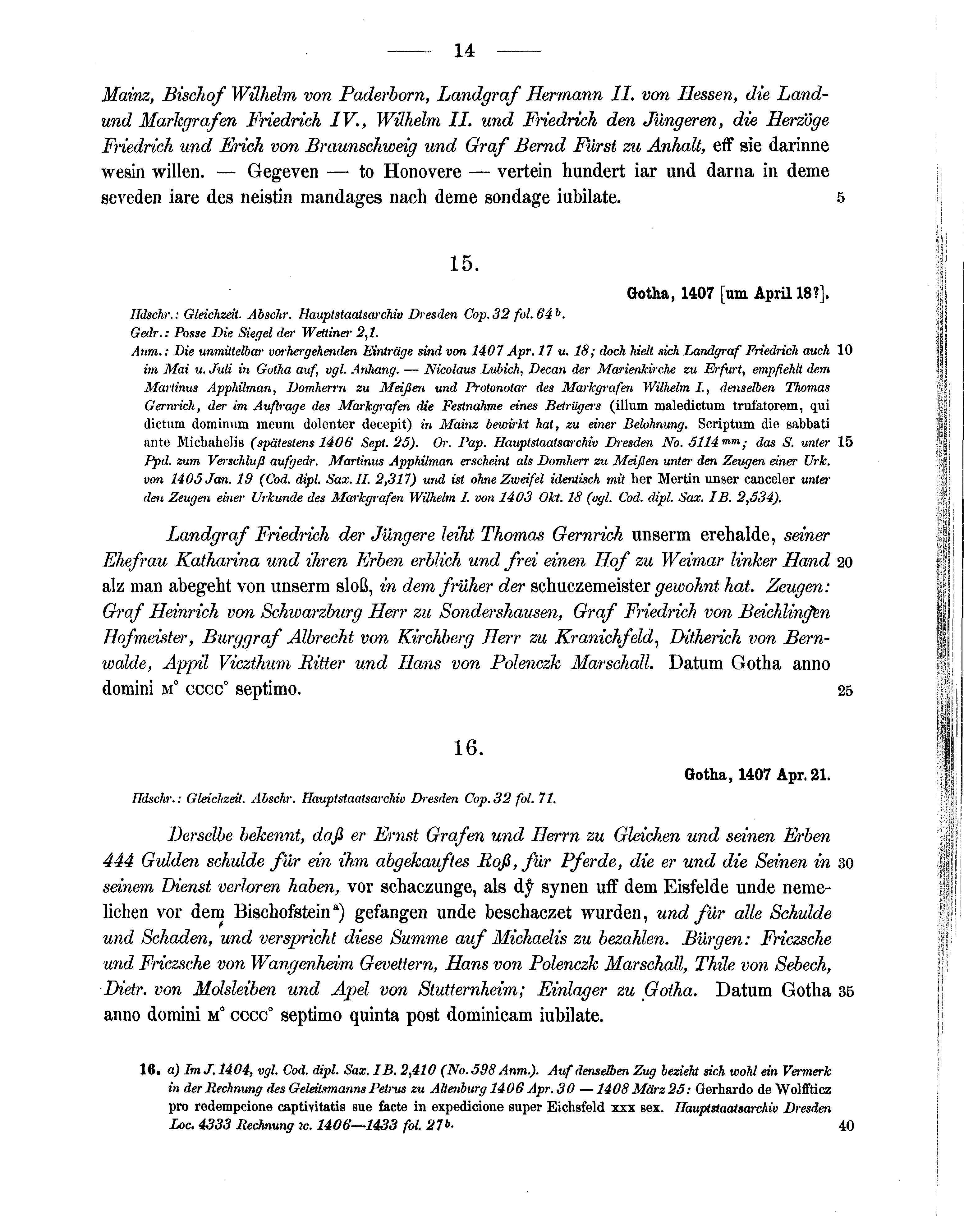 Historische Urkunde Seite 14 aus Band cds1b3
