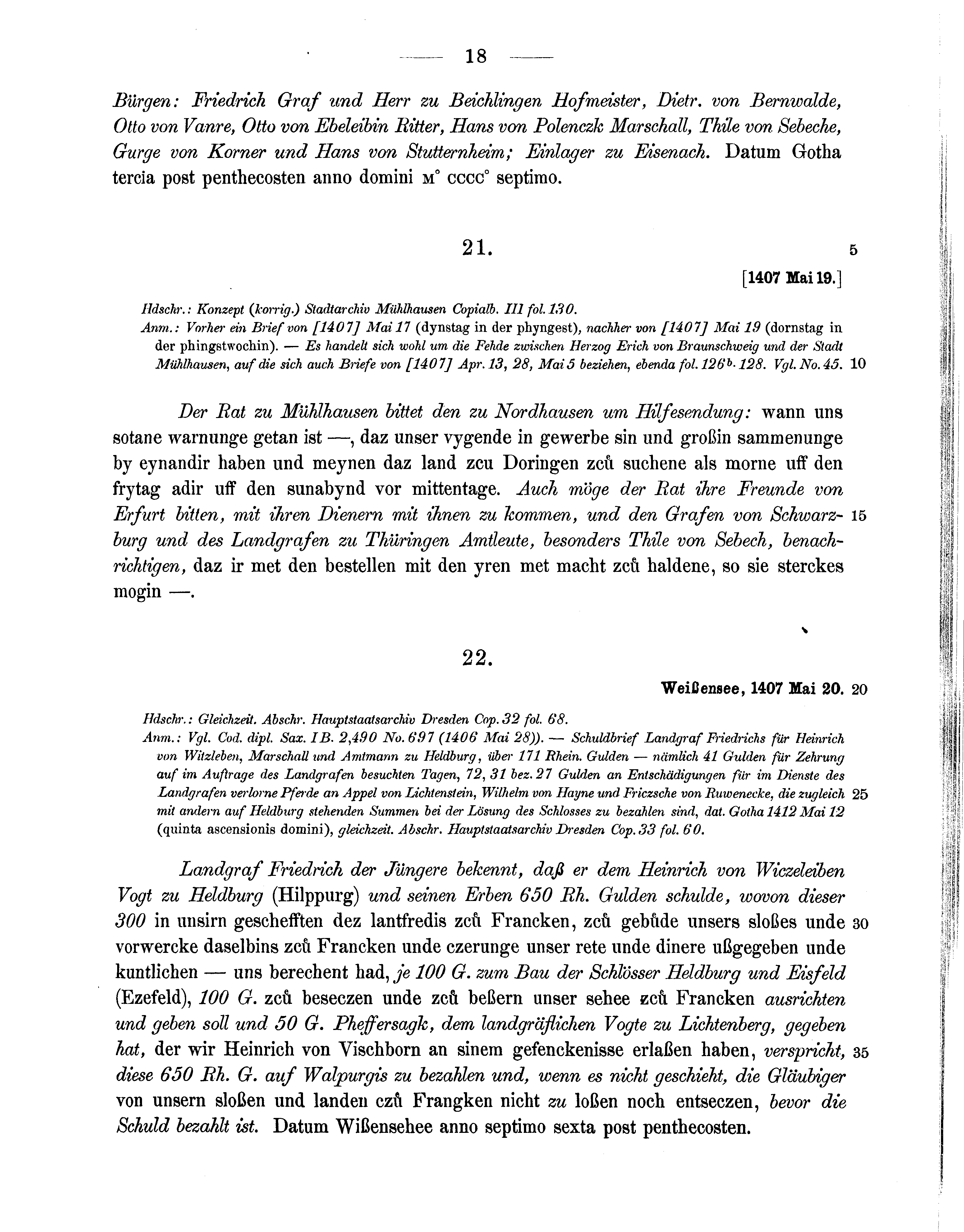 Historische Urkunde Seite 18 aus Band cds1b3