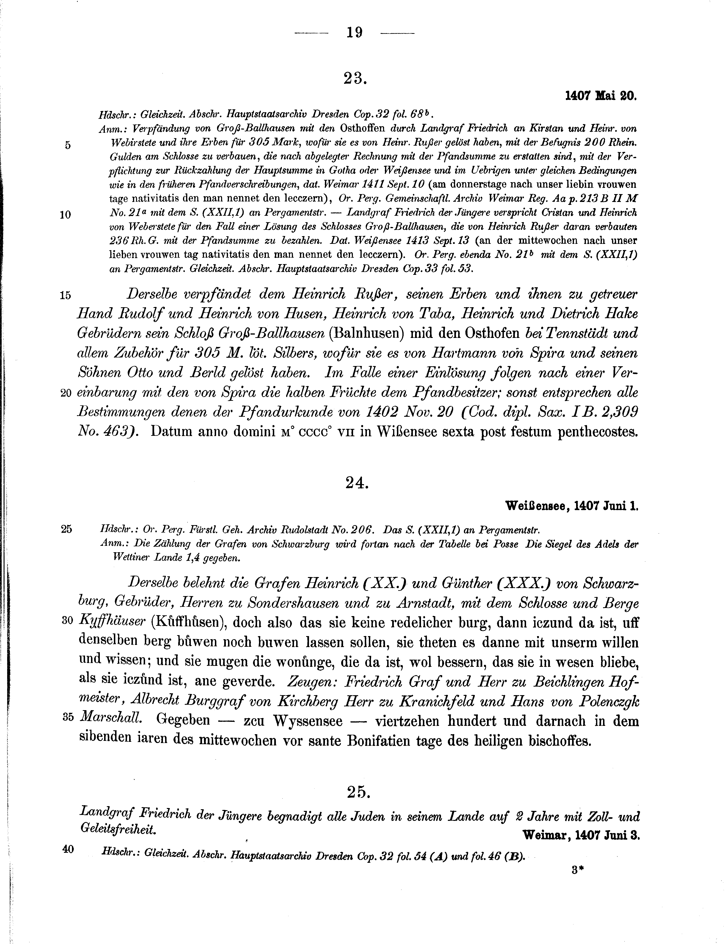 Historische Urkunde Seite 19 aus Band cds1b3