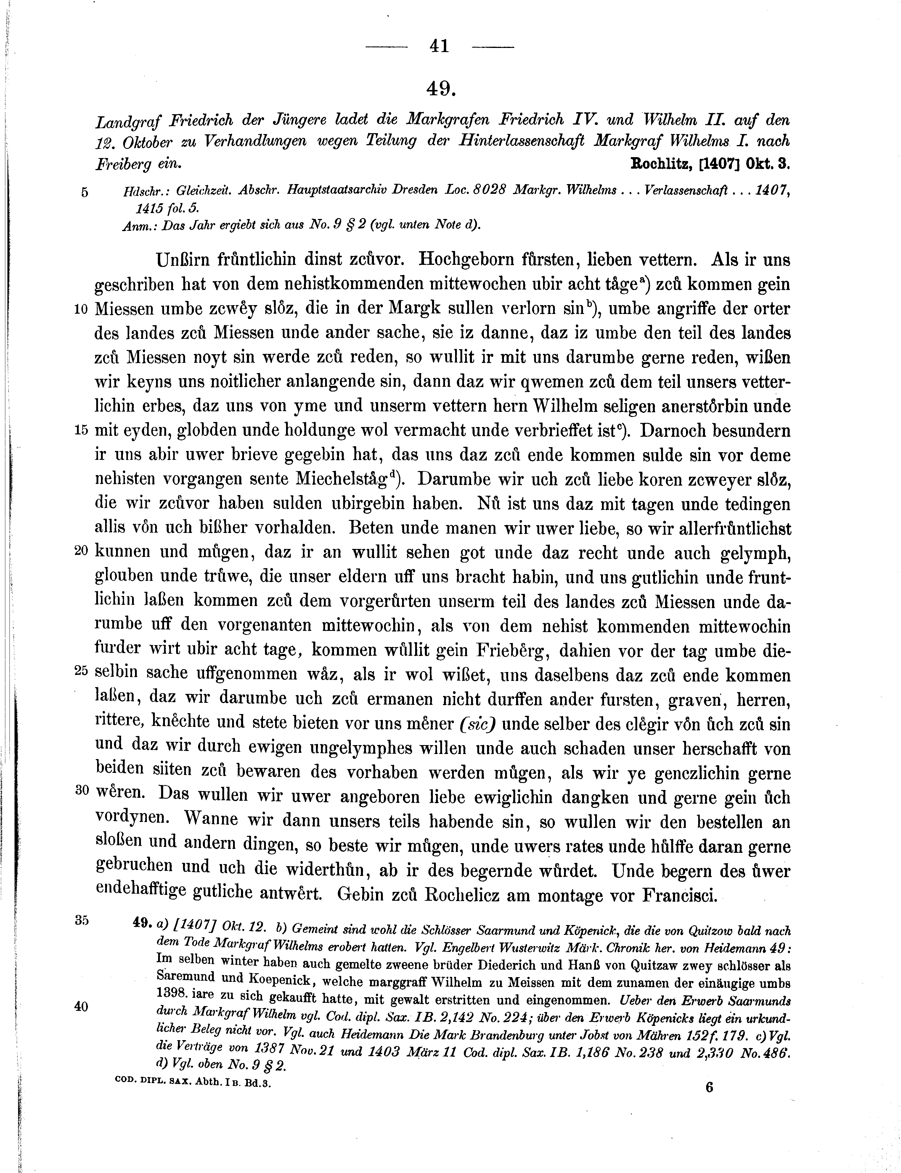 Historische Urkunde Seite 41 aus Band cds1b3