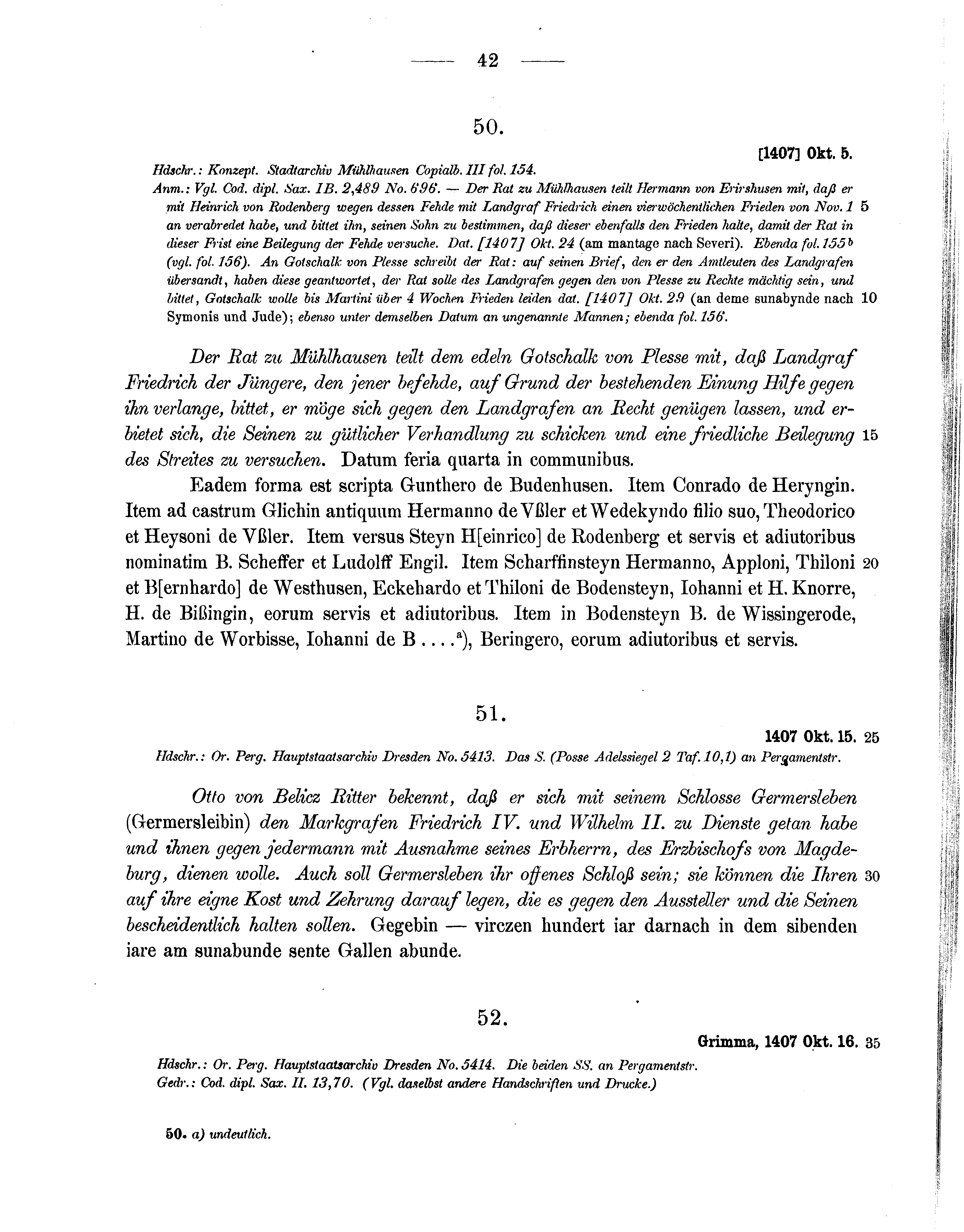 Historische Urkunde Seite 42 aus Band cds1b3