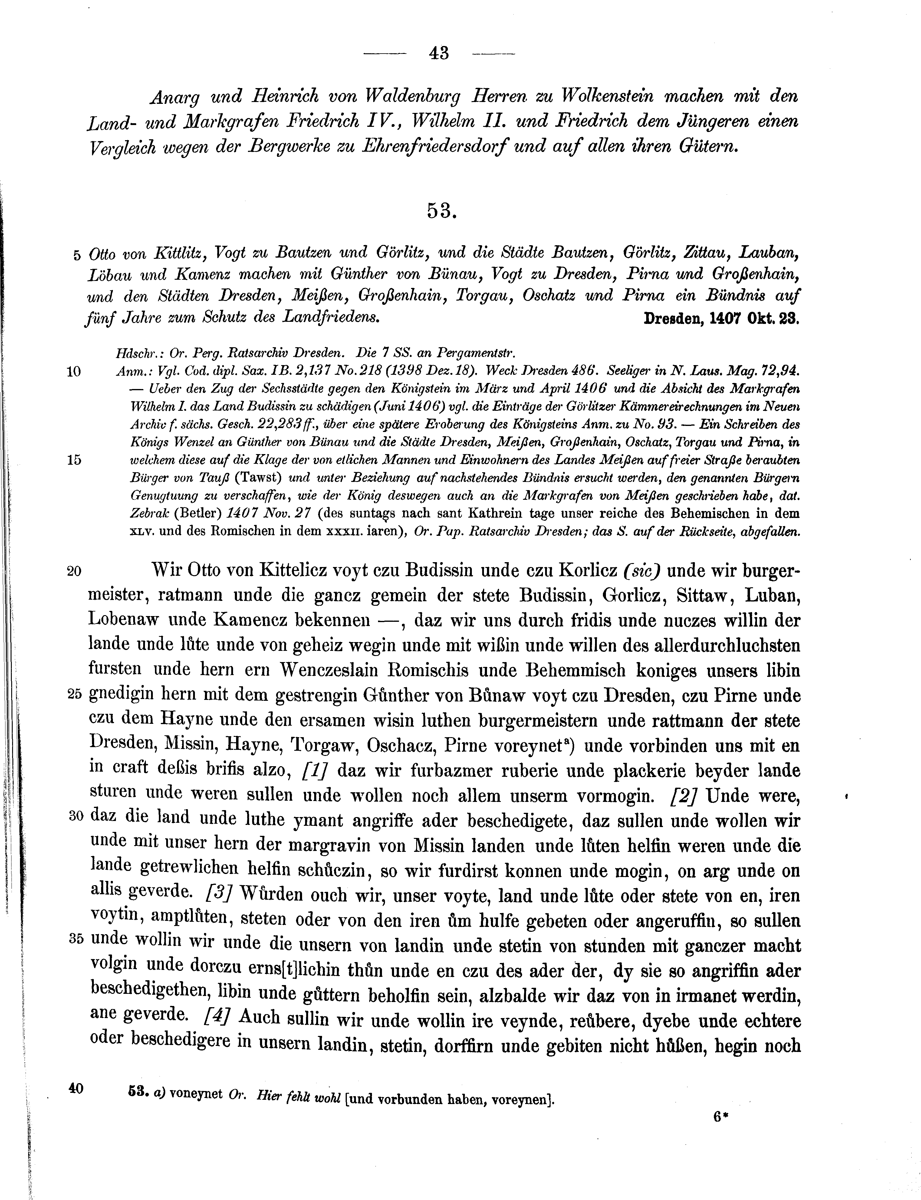 Historische Urkunde Seite 43 aus Band cds1b3