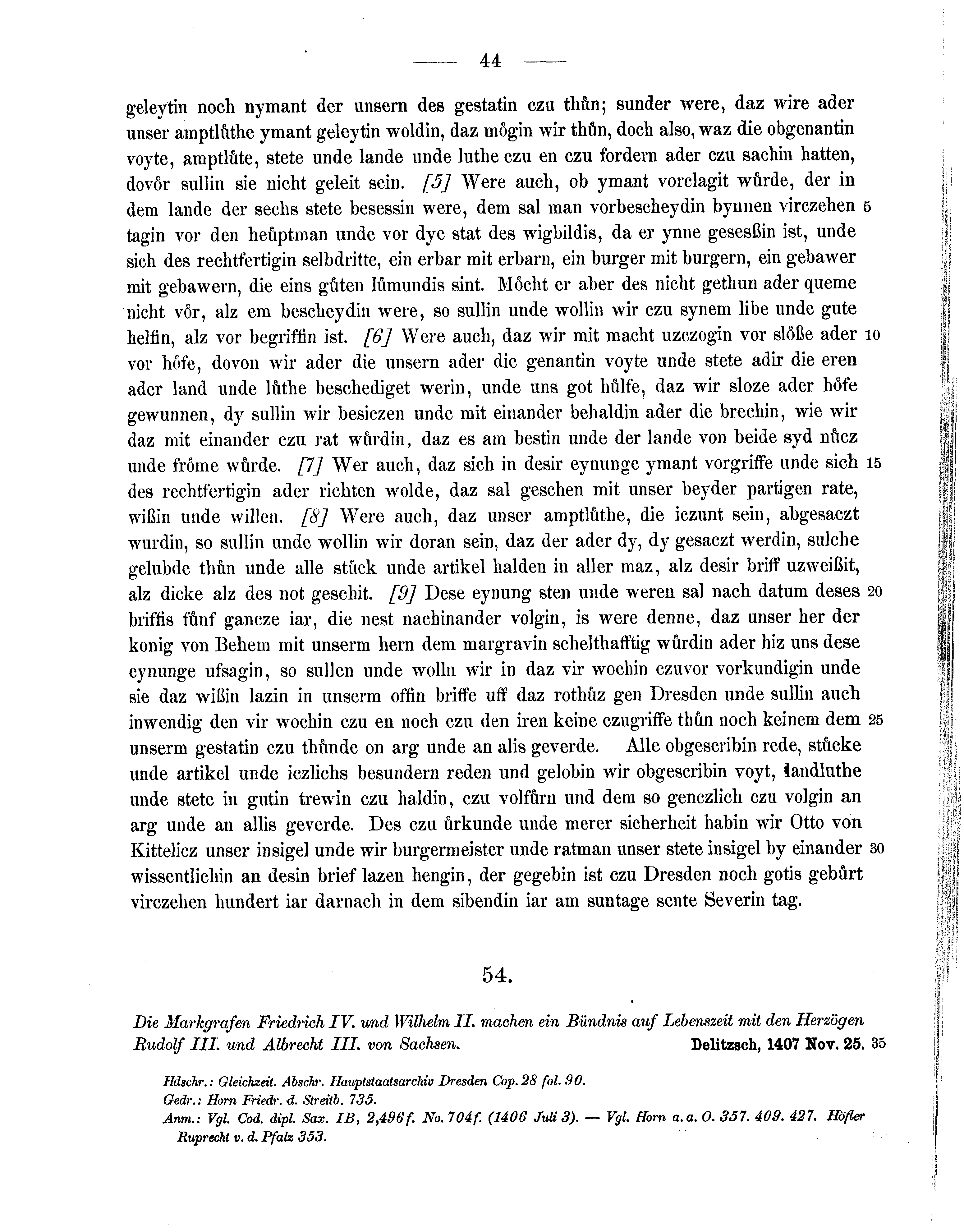 Historische Urkunde Seite 44 aus Band cds1b3