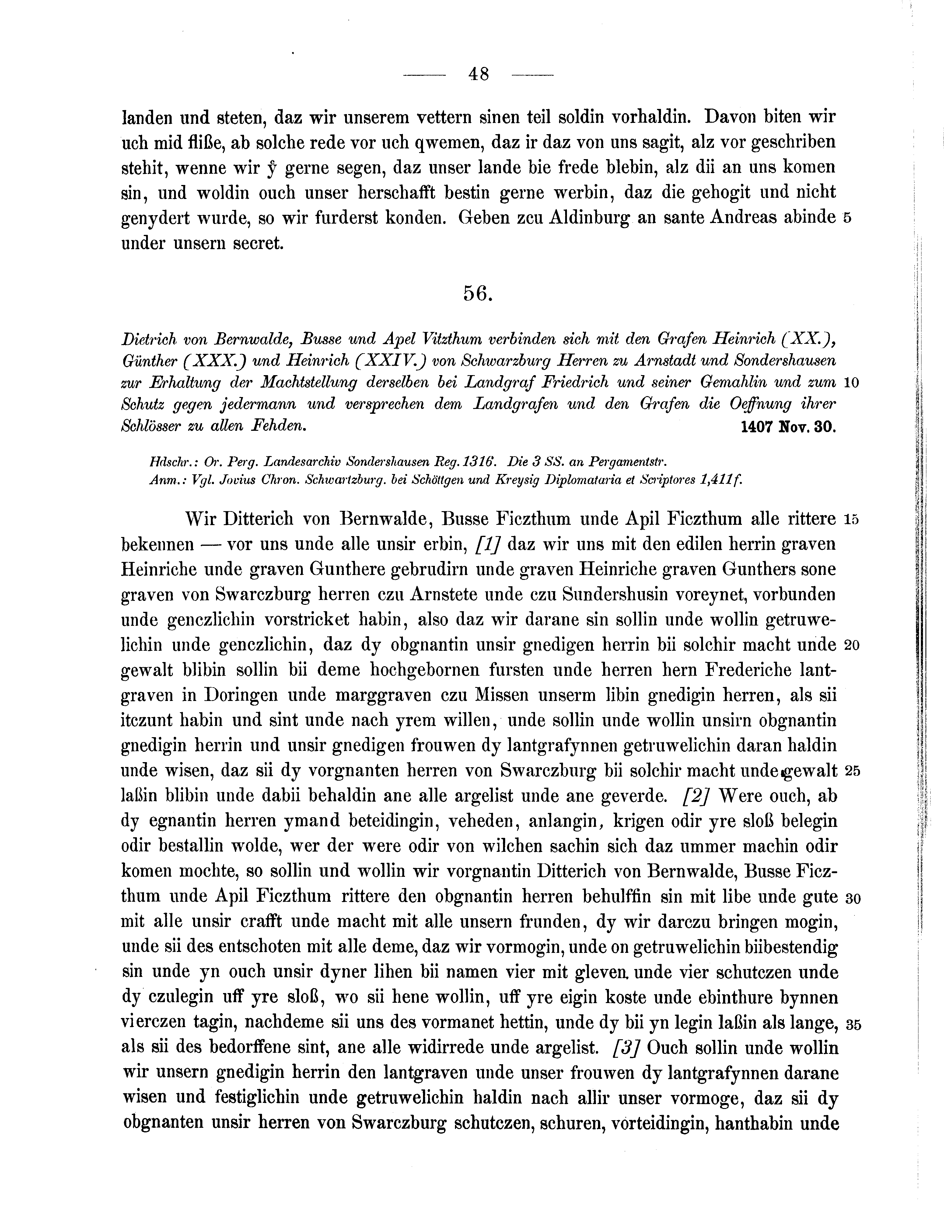 Historische Urkunde Seite 48 aus Band cds1b3