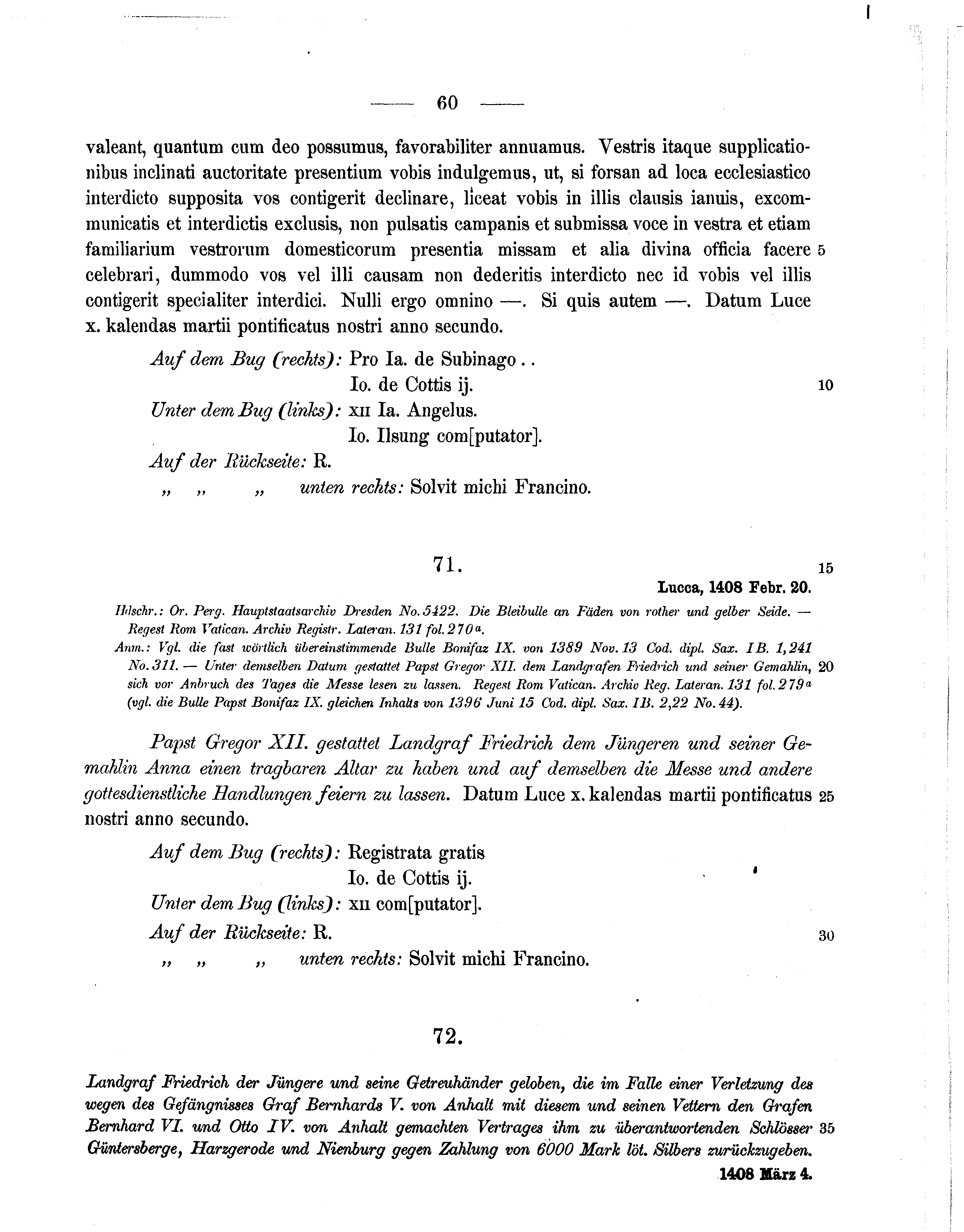 Historische Urkunde Seite 60 aus Band cds1b3