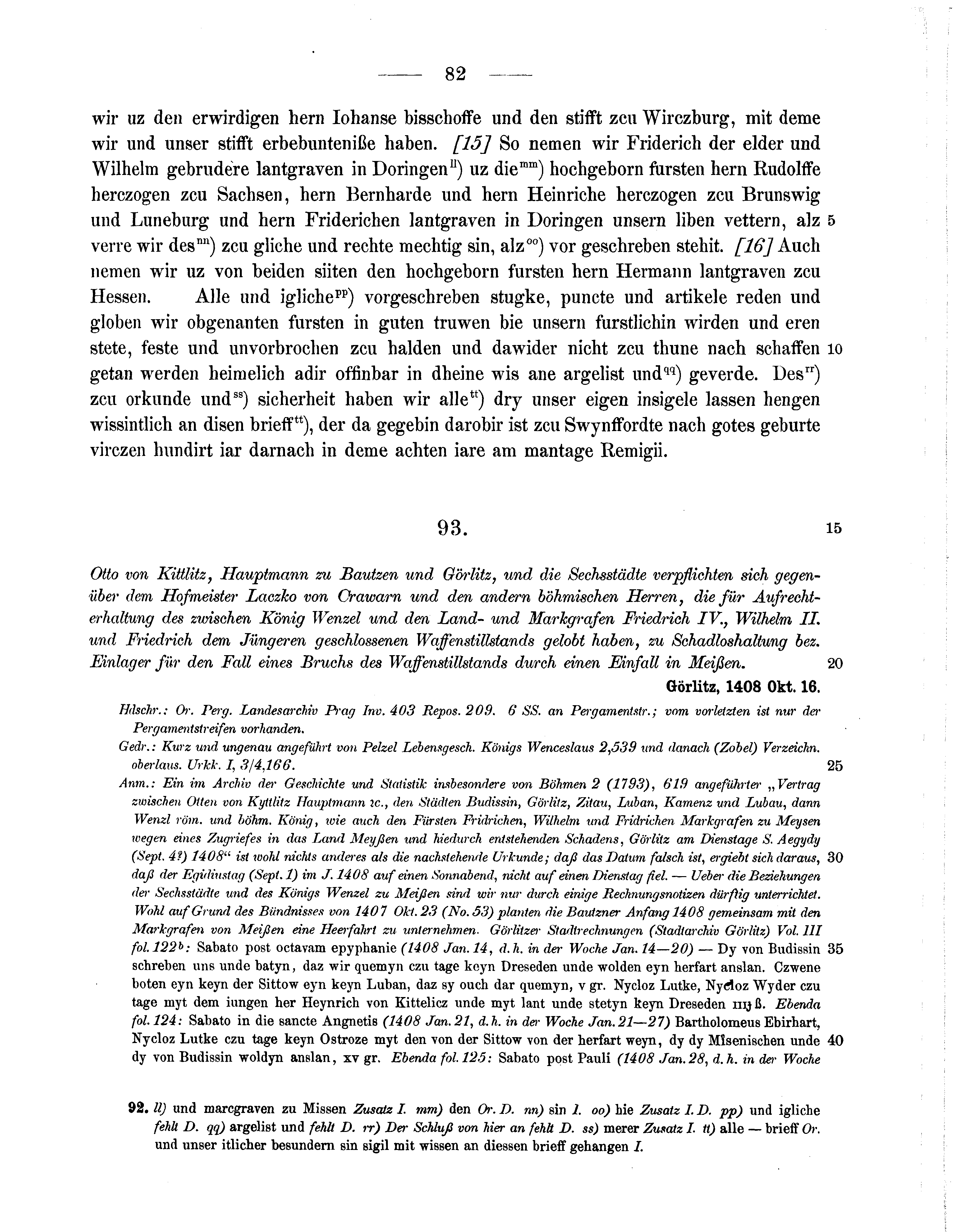 Historische Urkunde Seite 82 aus Band cds1b3