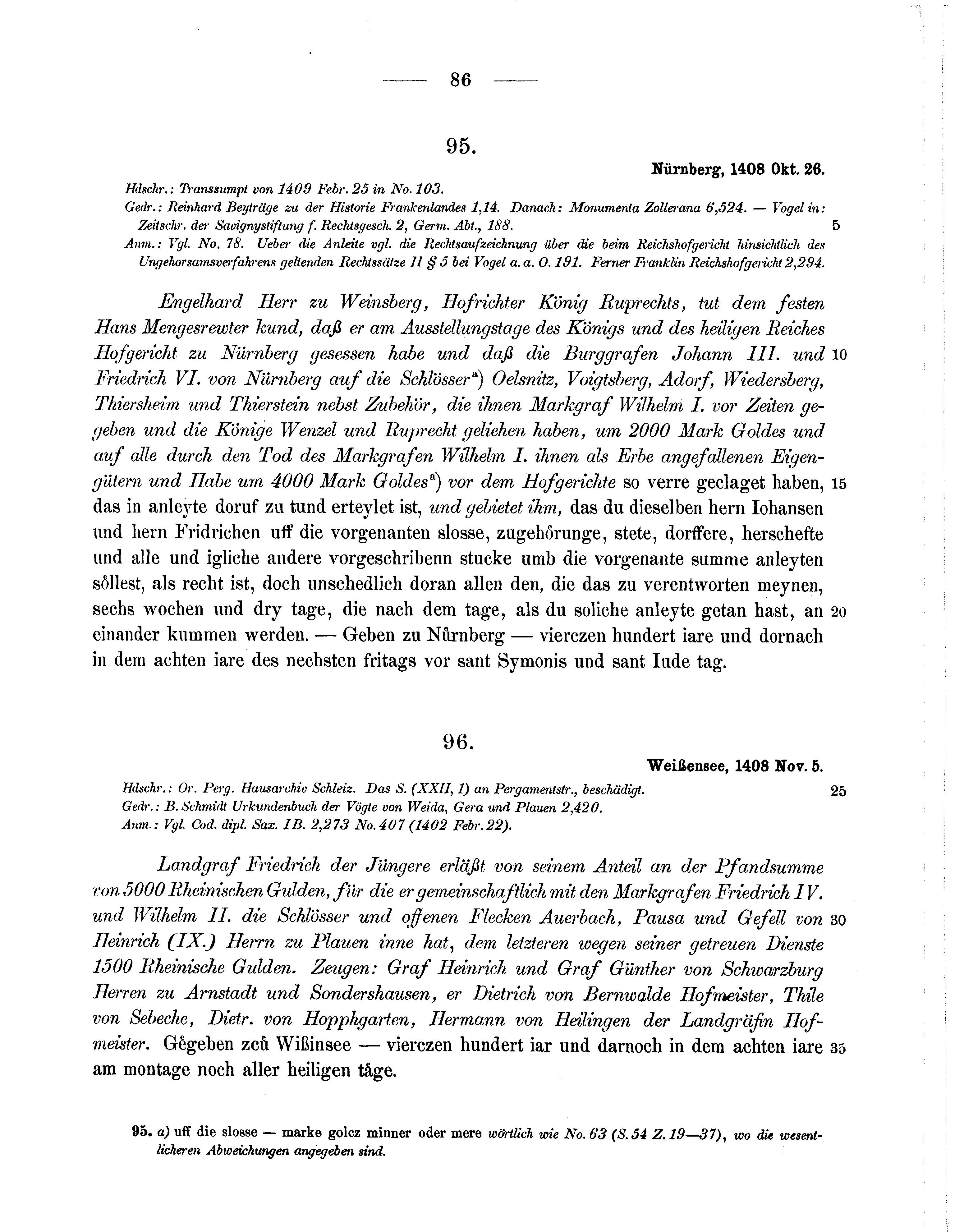 Historische Urkunde Seite 86 aus Band cds1b3