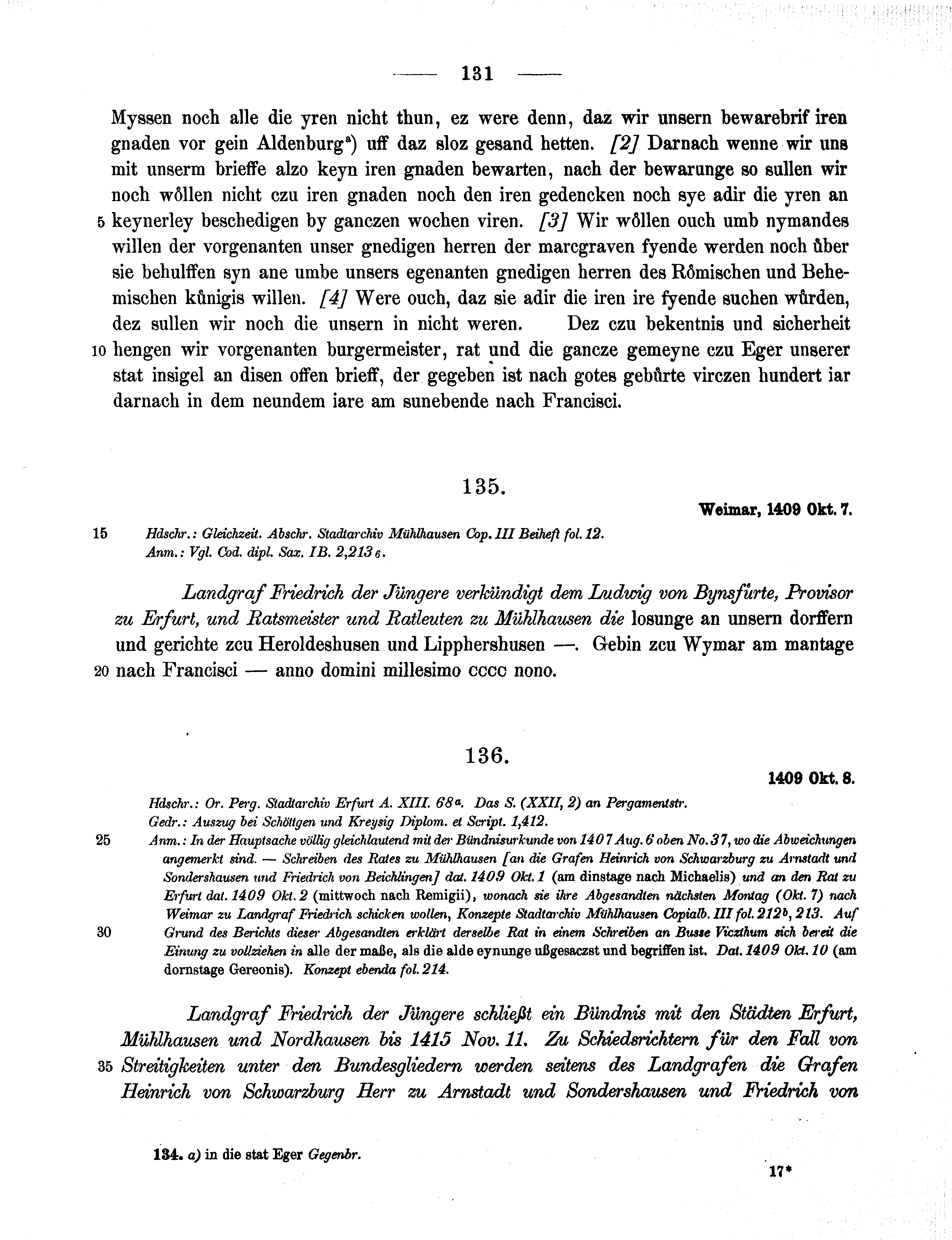 Historische Urkunde Seite 131 aus Band cds1b3