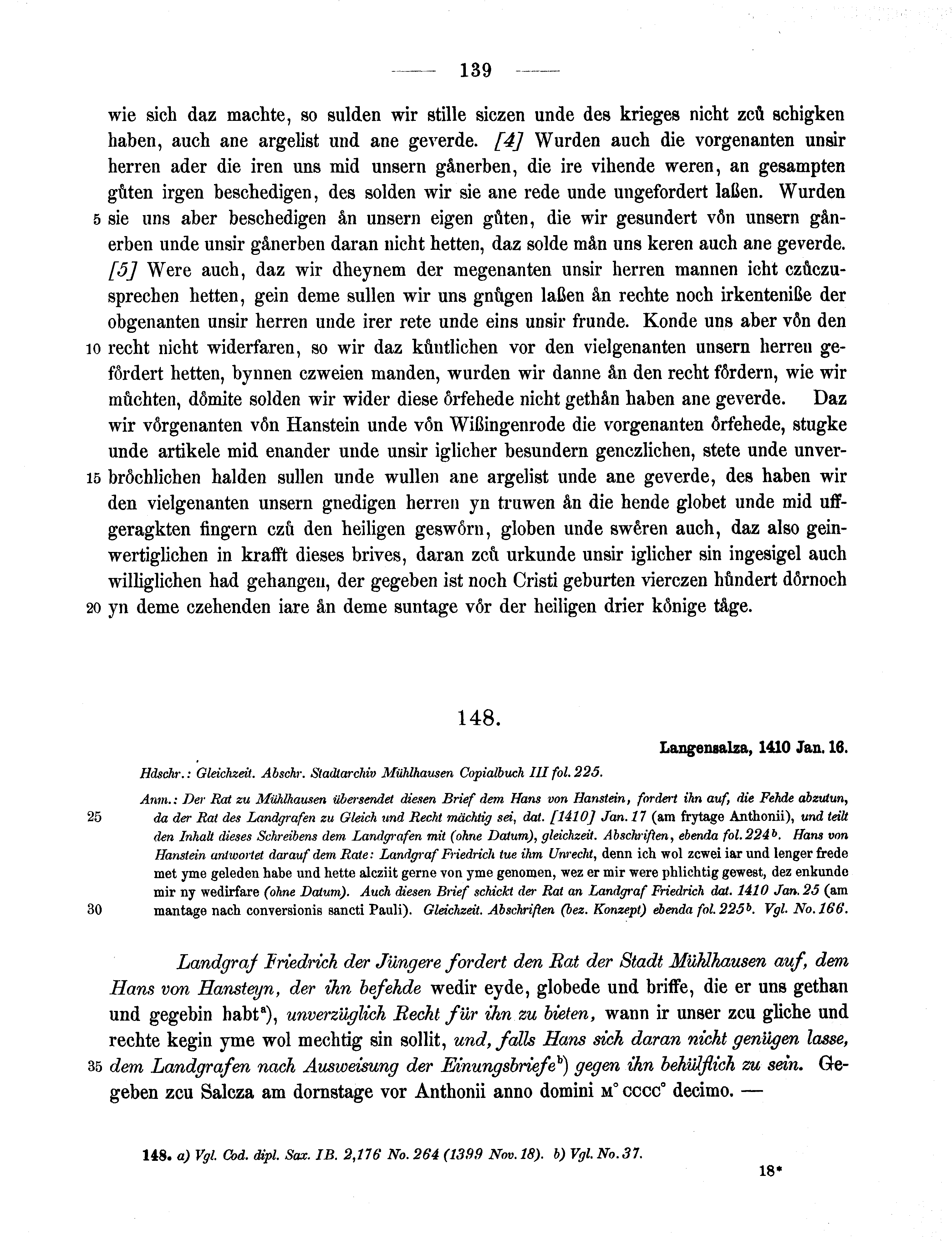 Historische Urkunde Seite 139 aus Band cds1b3