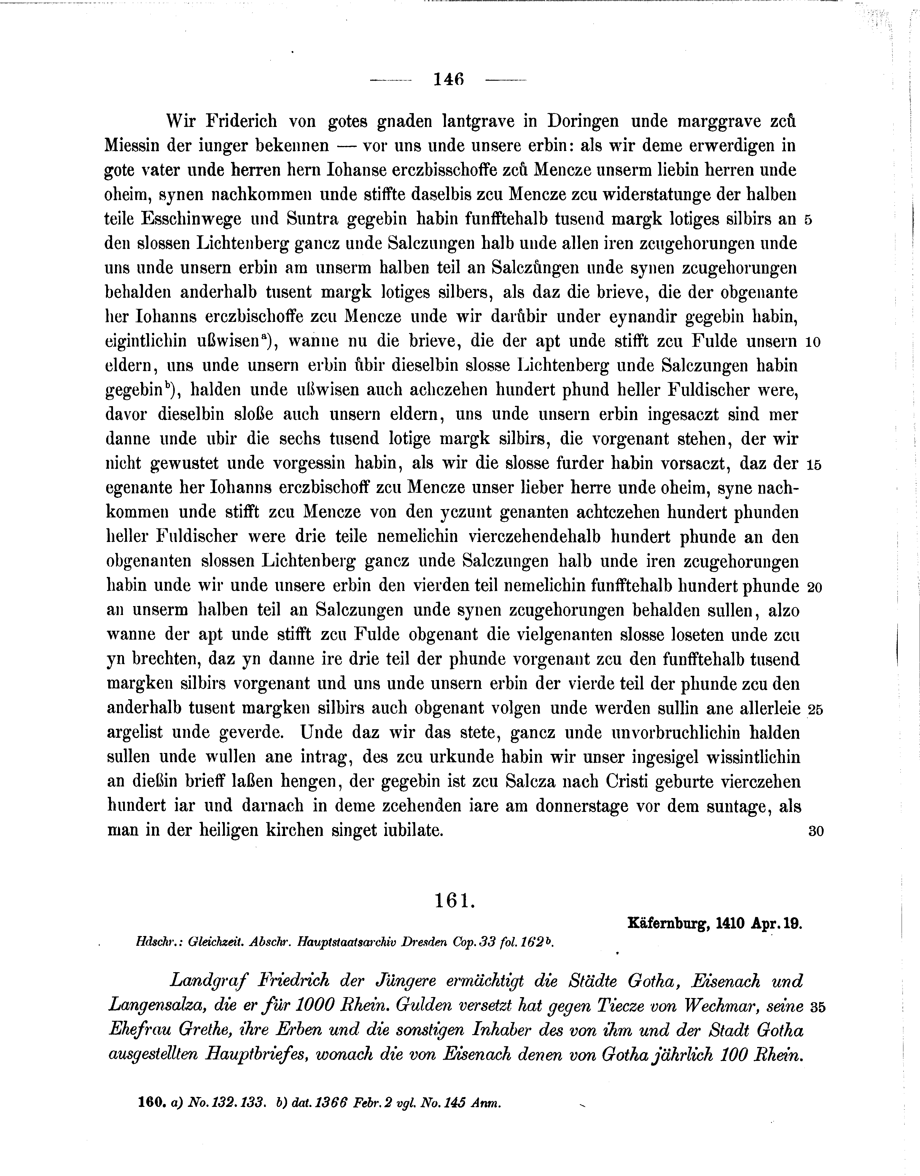 Historische Urkunde Seite 146 aus Band cds1b3