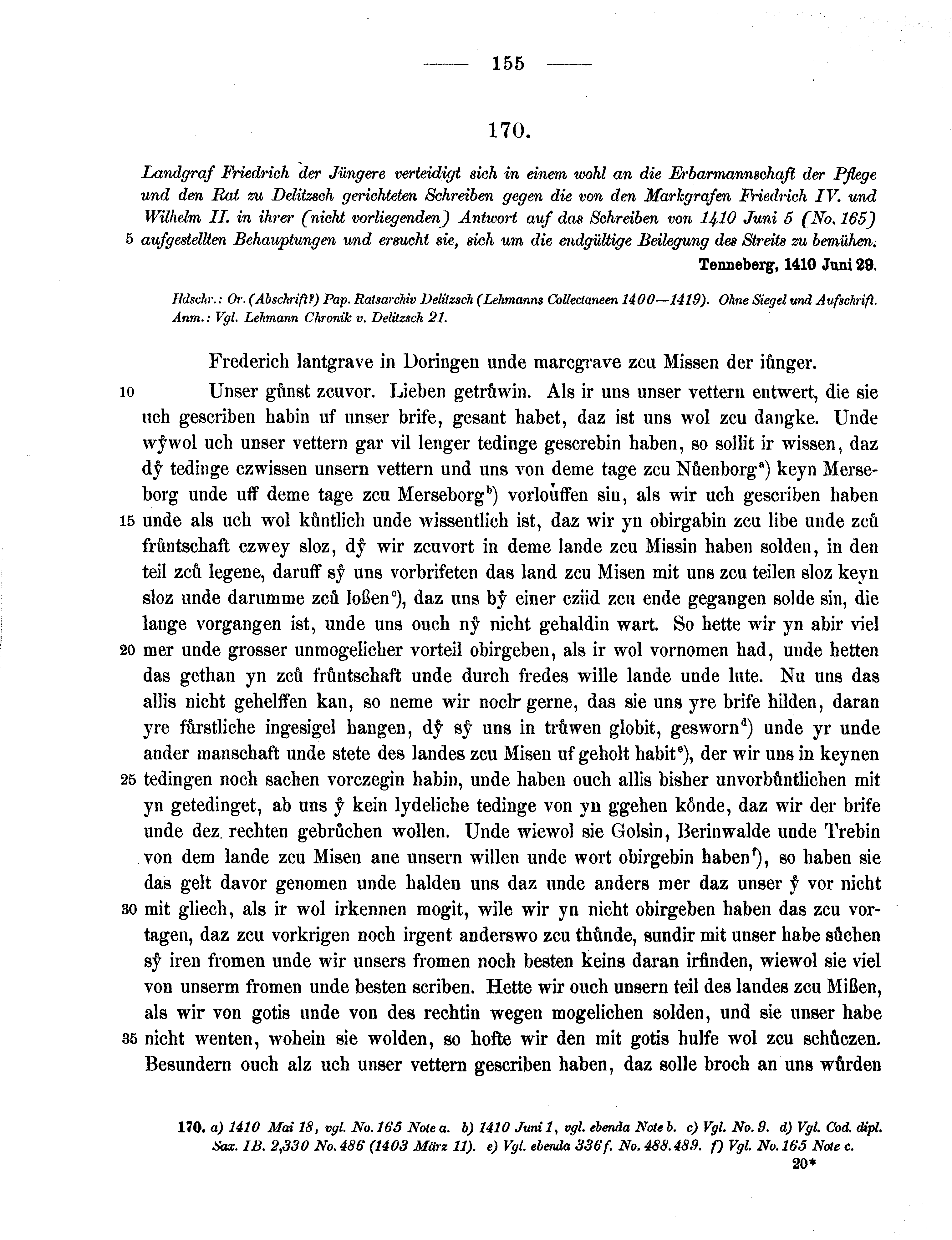 Historische Urkunde Seite 155 aus Band cds1b3