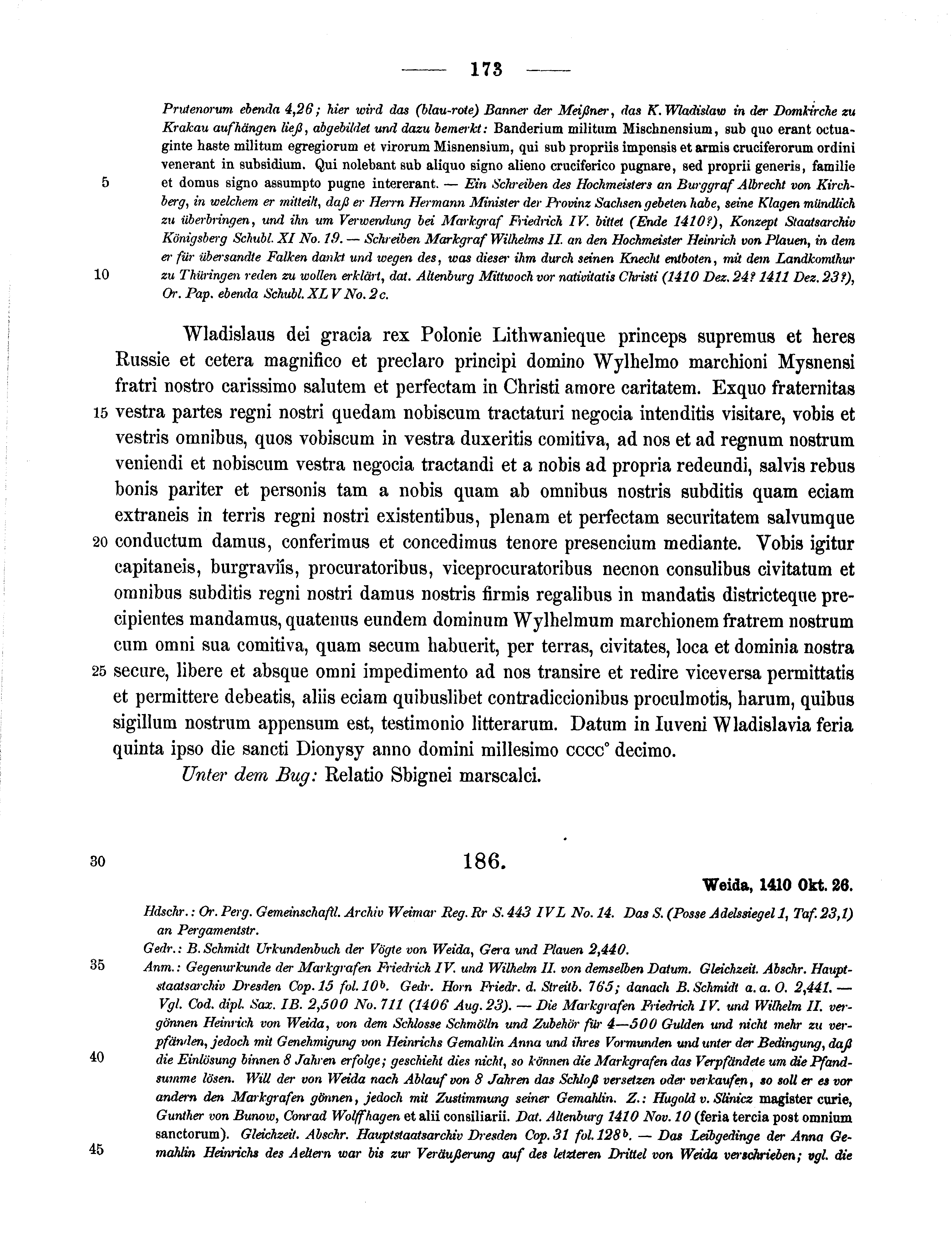 Historische Urkunde Seite 173 aus Band cds1b3