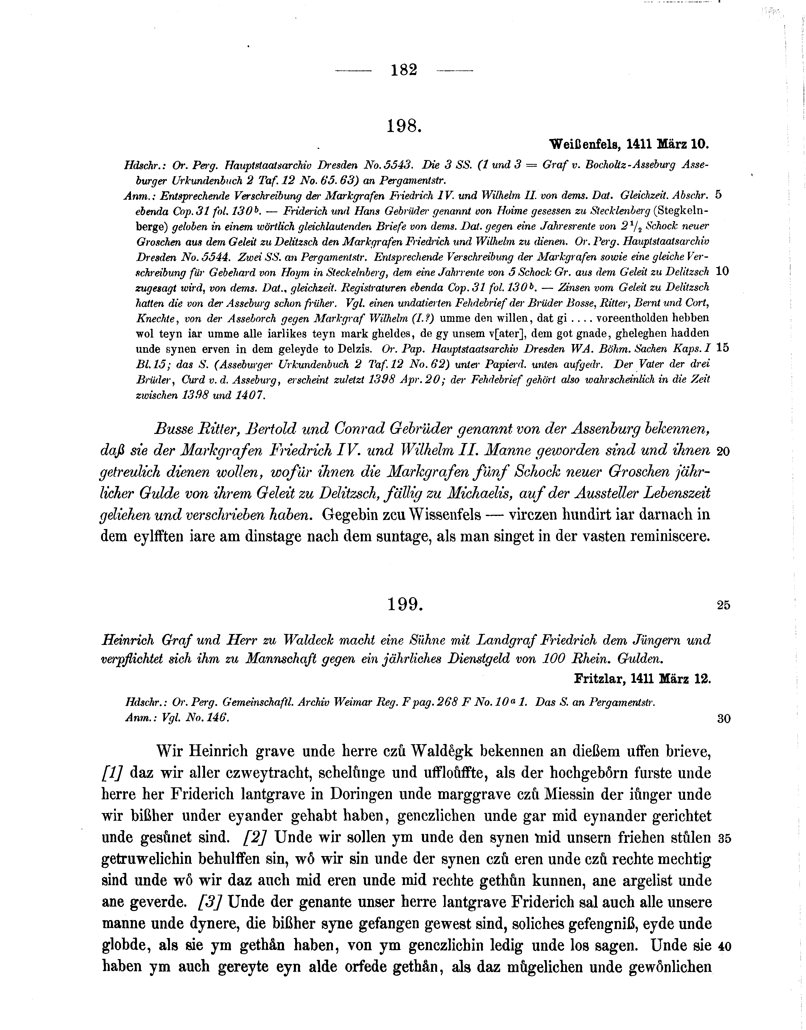 Historische Urkunde Seite 182 aus Band cds1b3