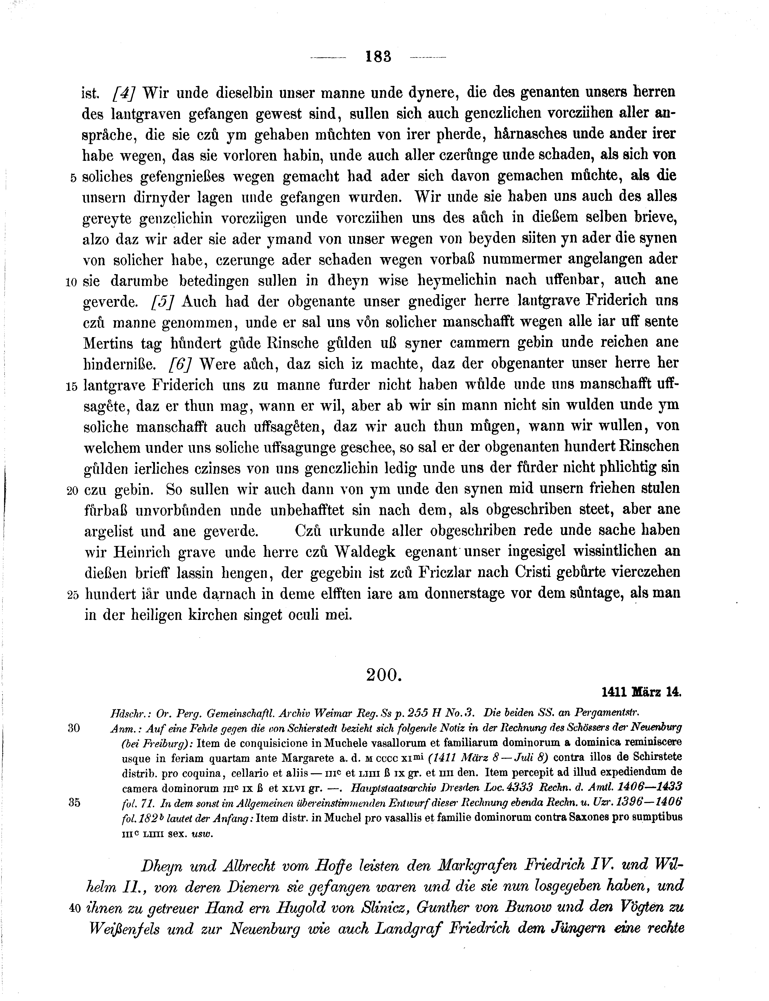 Historische Urkunde Seite 183 aus Band cds1b3