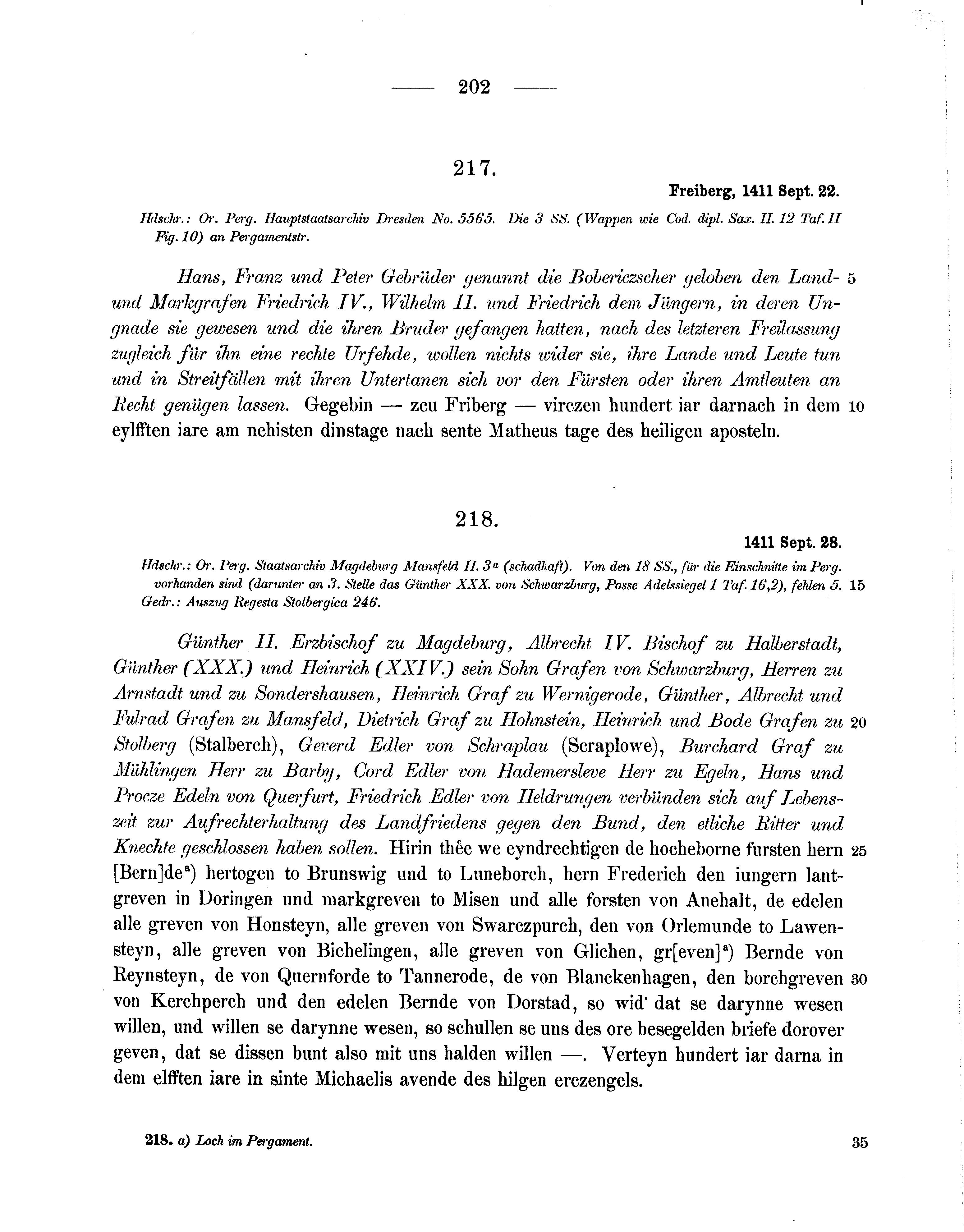 Historische Urkunde Seite 202 aus Band cds1b3