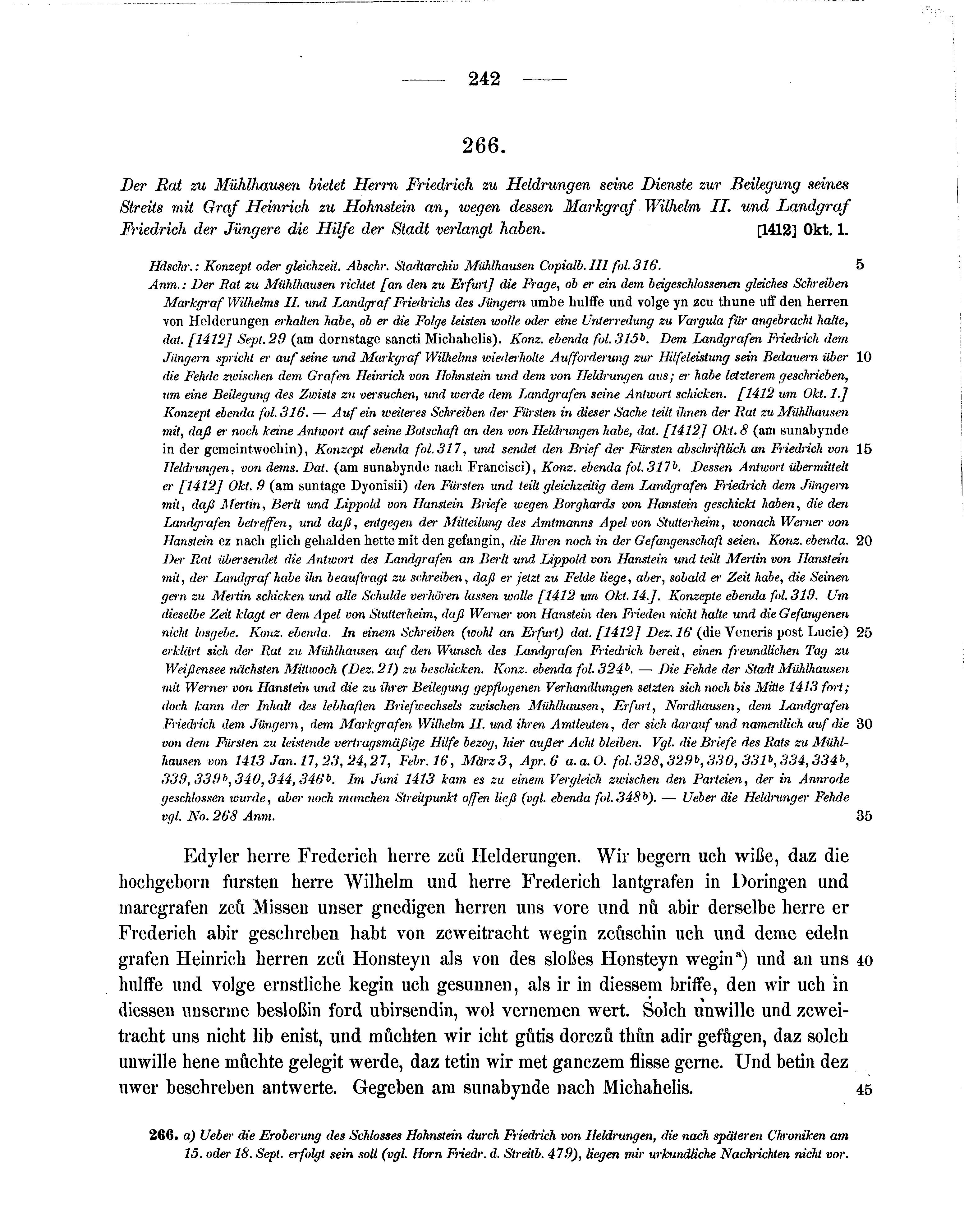 Historische Urkunde Seite 242 aus Band cds1b3