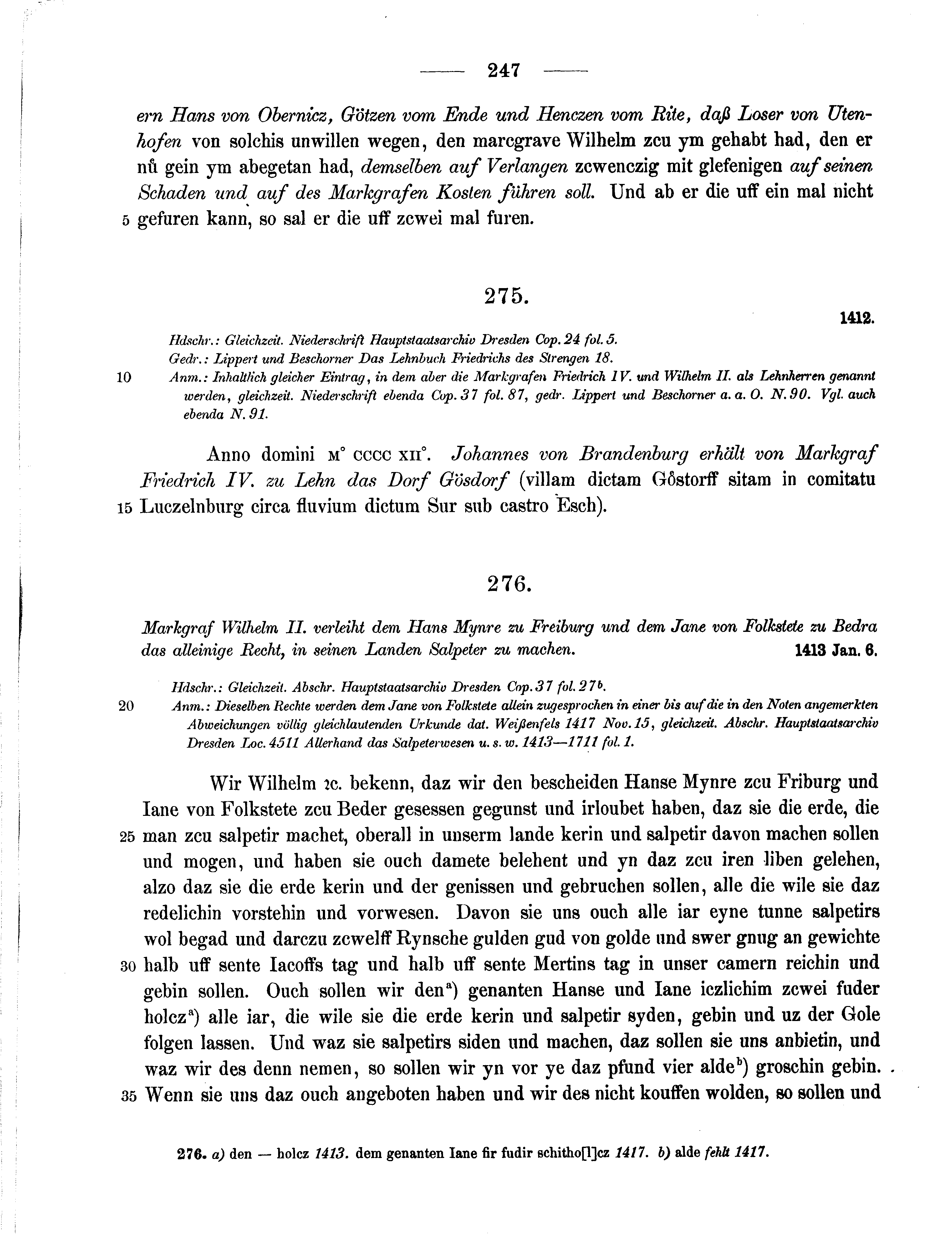 Historische Urkunde Seite 247 aus Band cds1b3