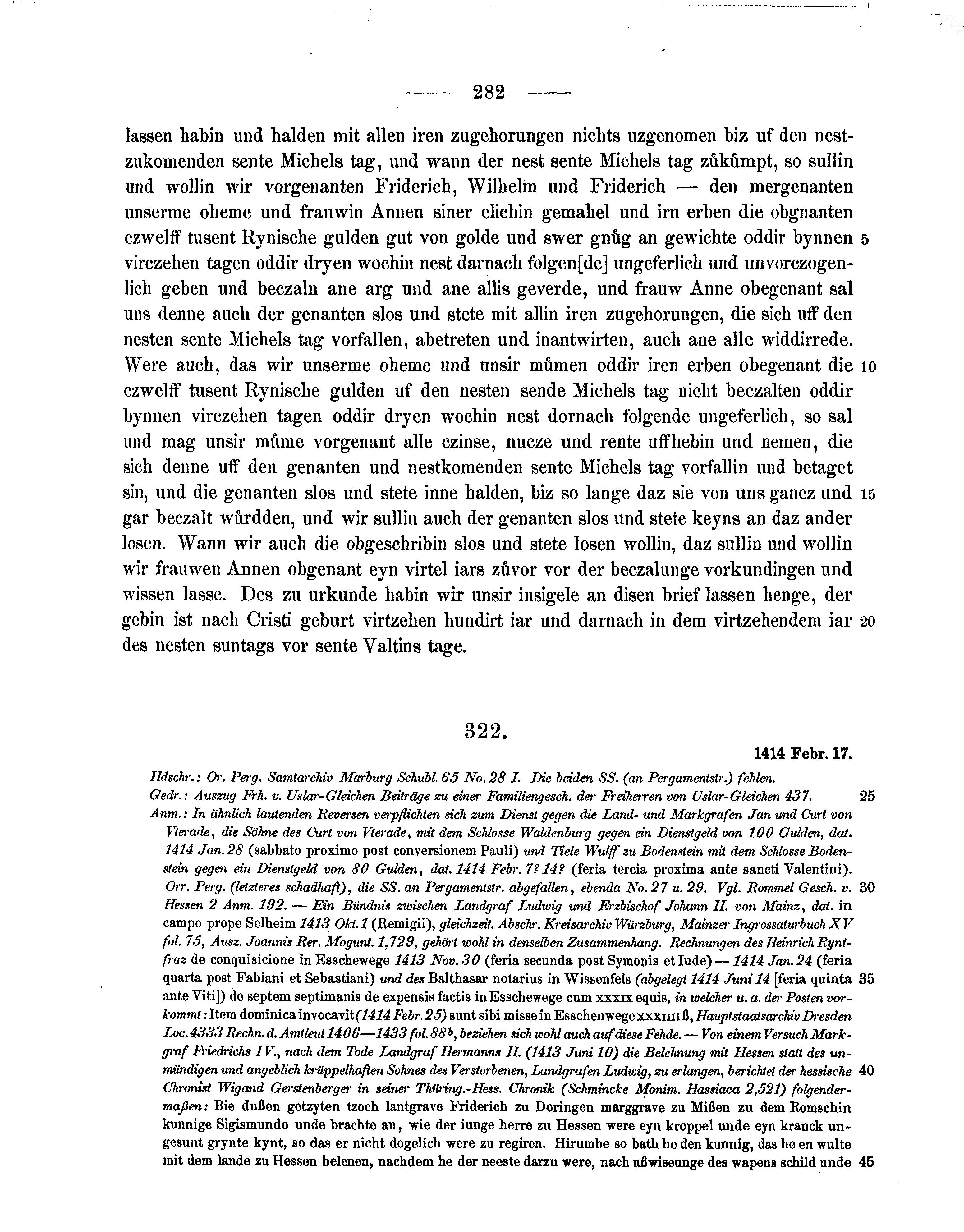 Historische Urkunde Seite 282 aus Band cds1b3