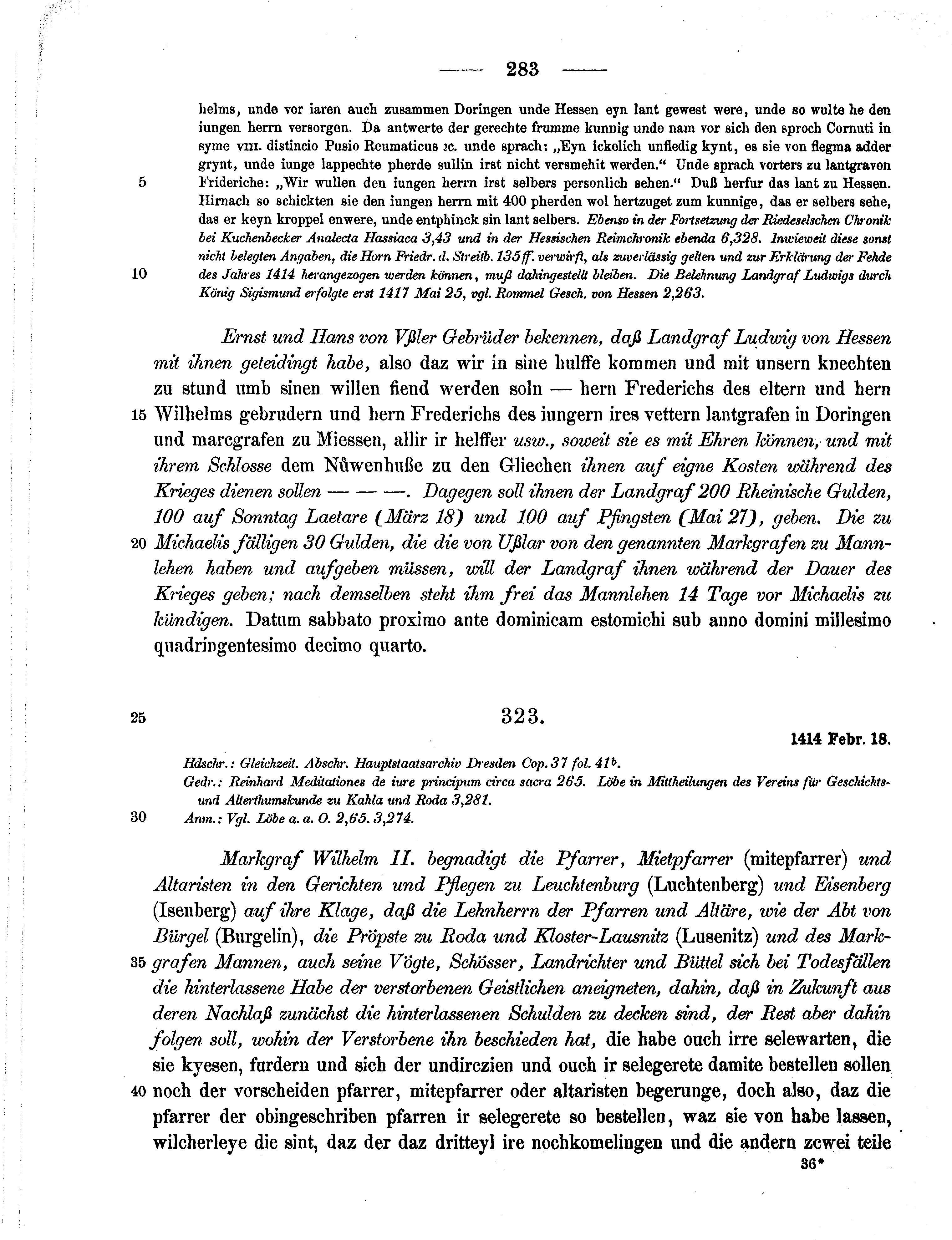 Historische Urkunde Seite 283 aus Band cds1b3