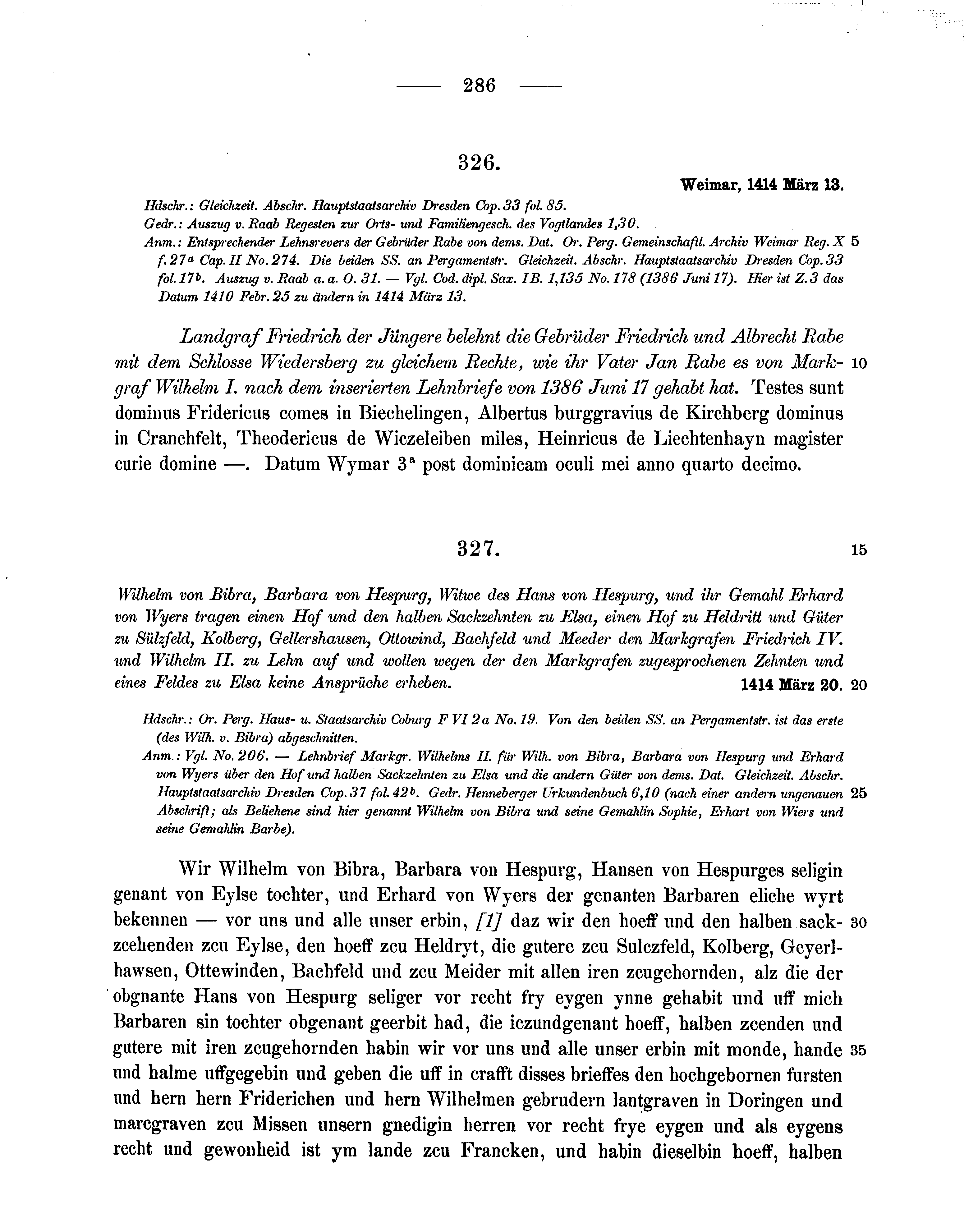 Historische Urkunde Seite 286 aus Band cds1b3