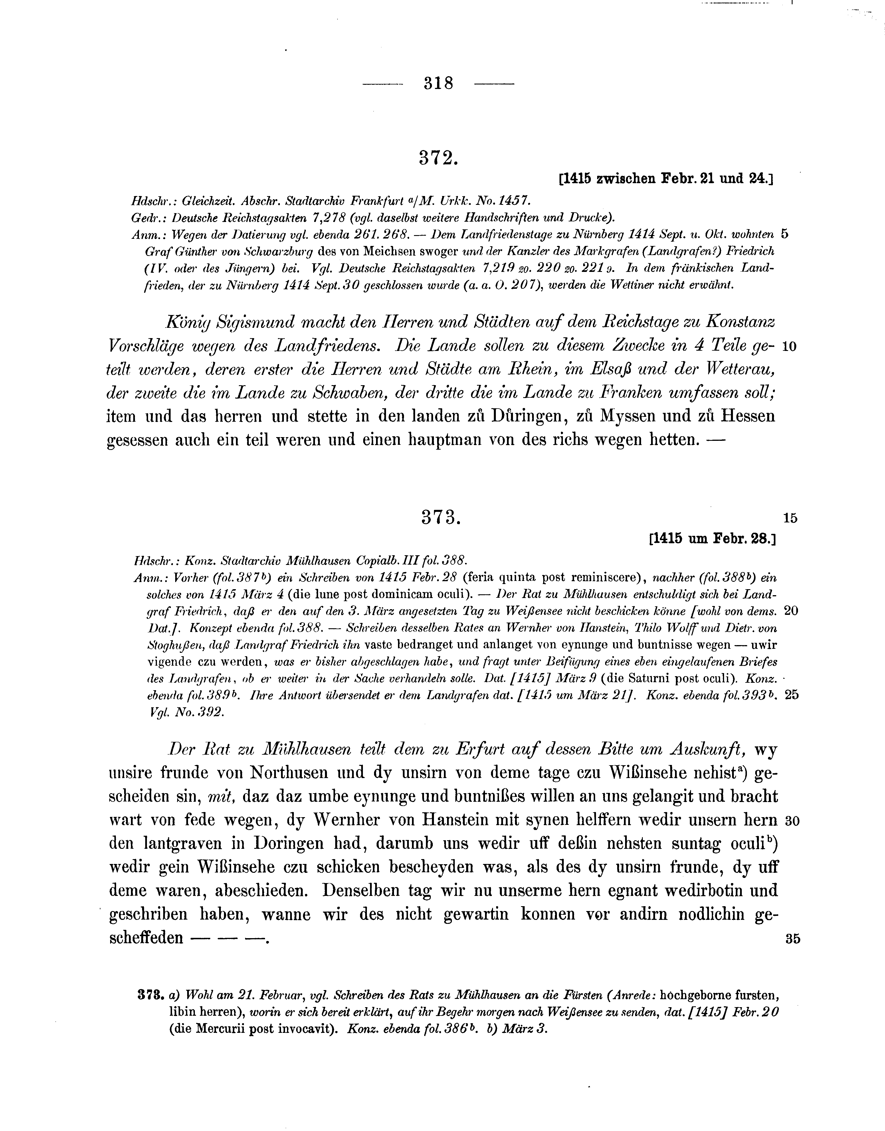 Historische Urkunde Seite 318 aus Band cds1b3