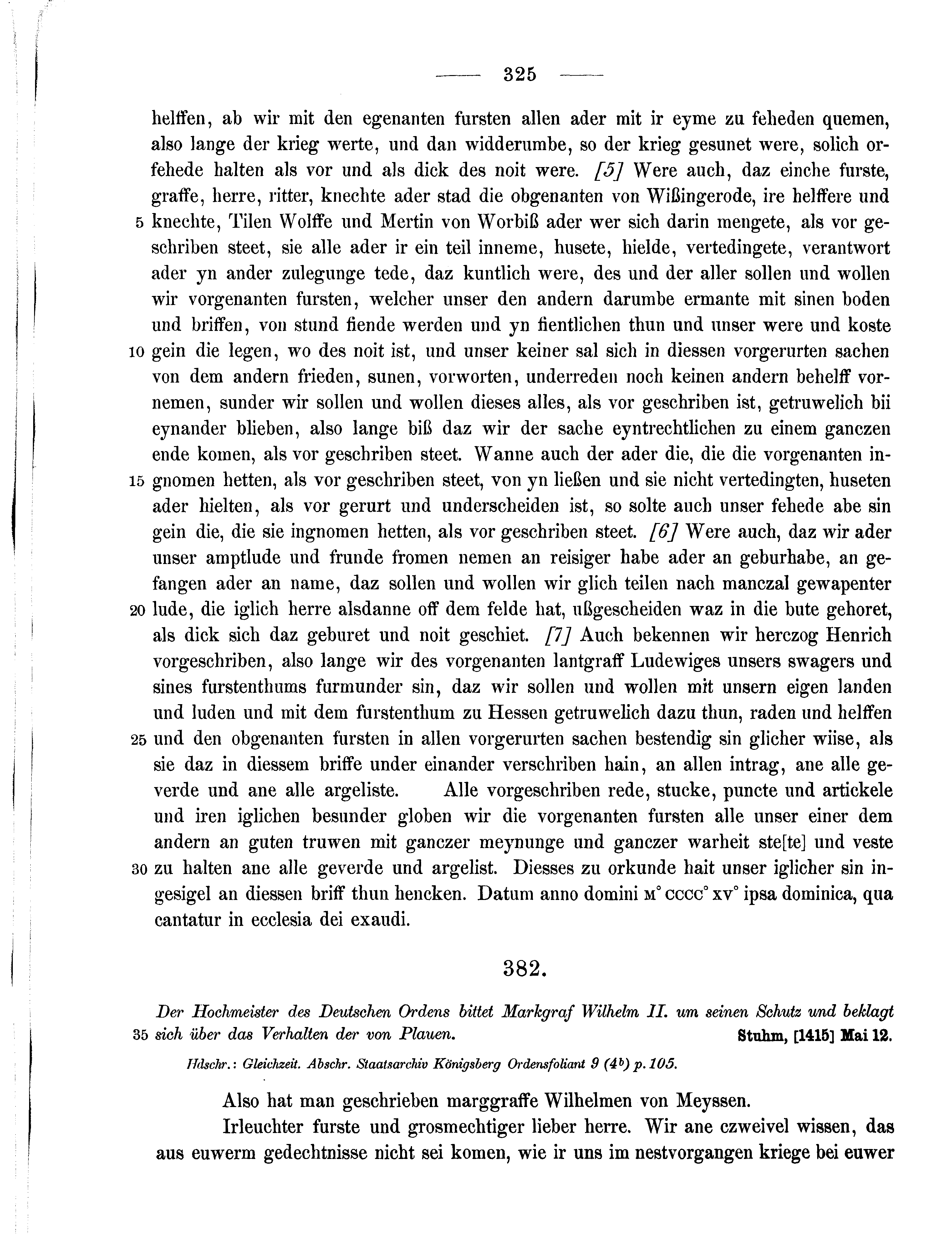 Historische Urkunde Seite 325 aus Band cds1b3