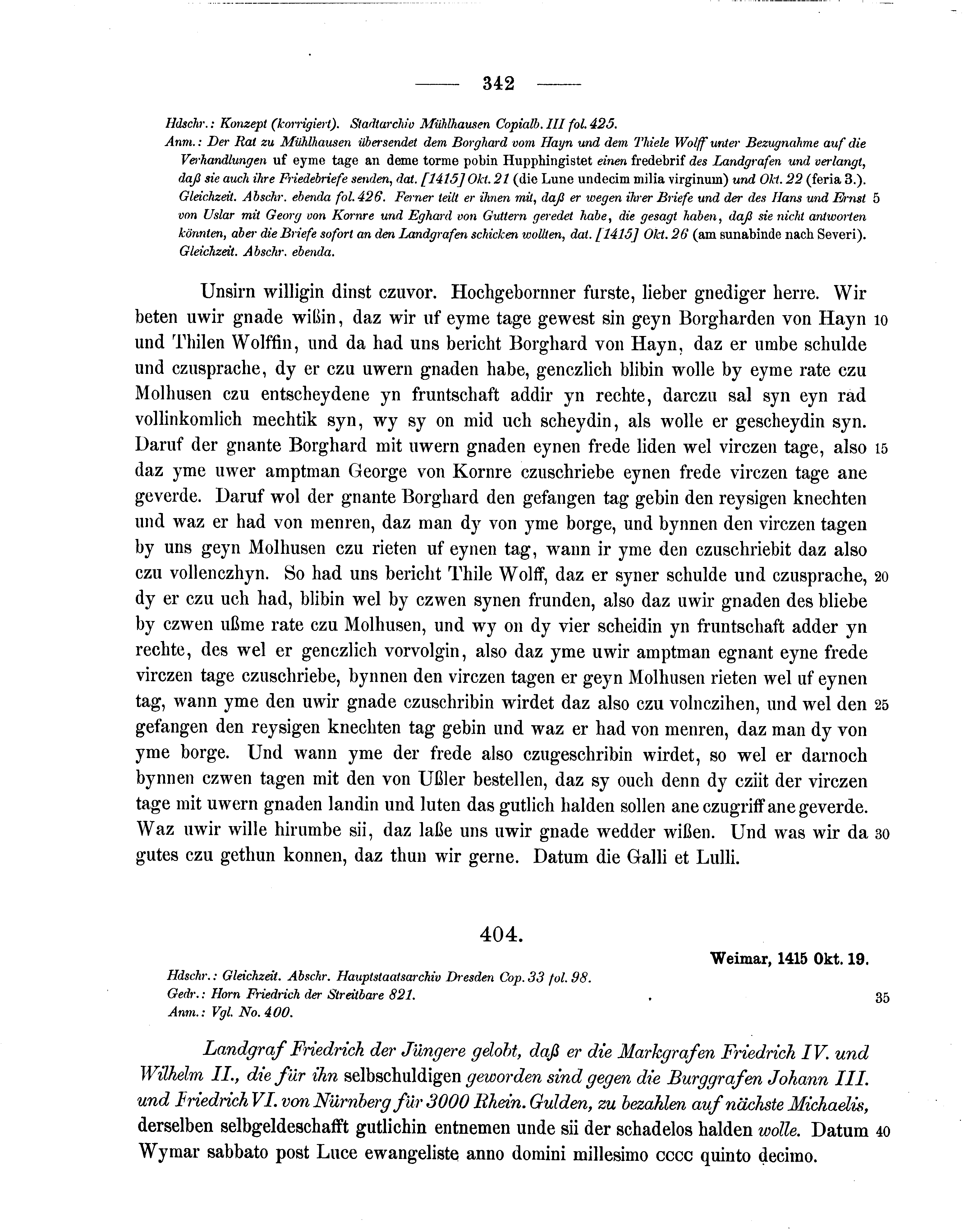 Historische Urkunde Seite 342 aus Band cds1b3