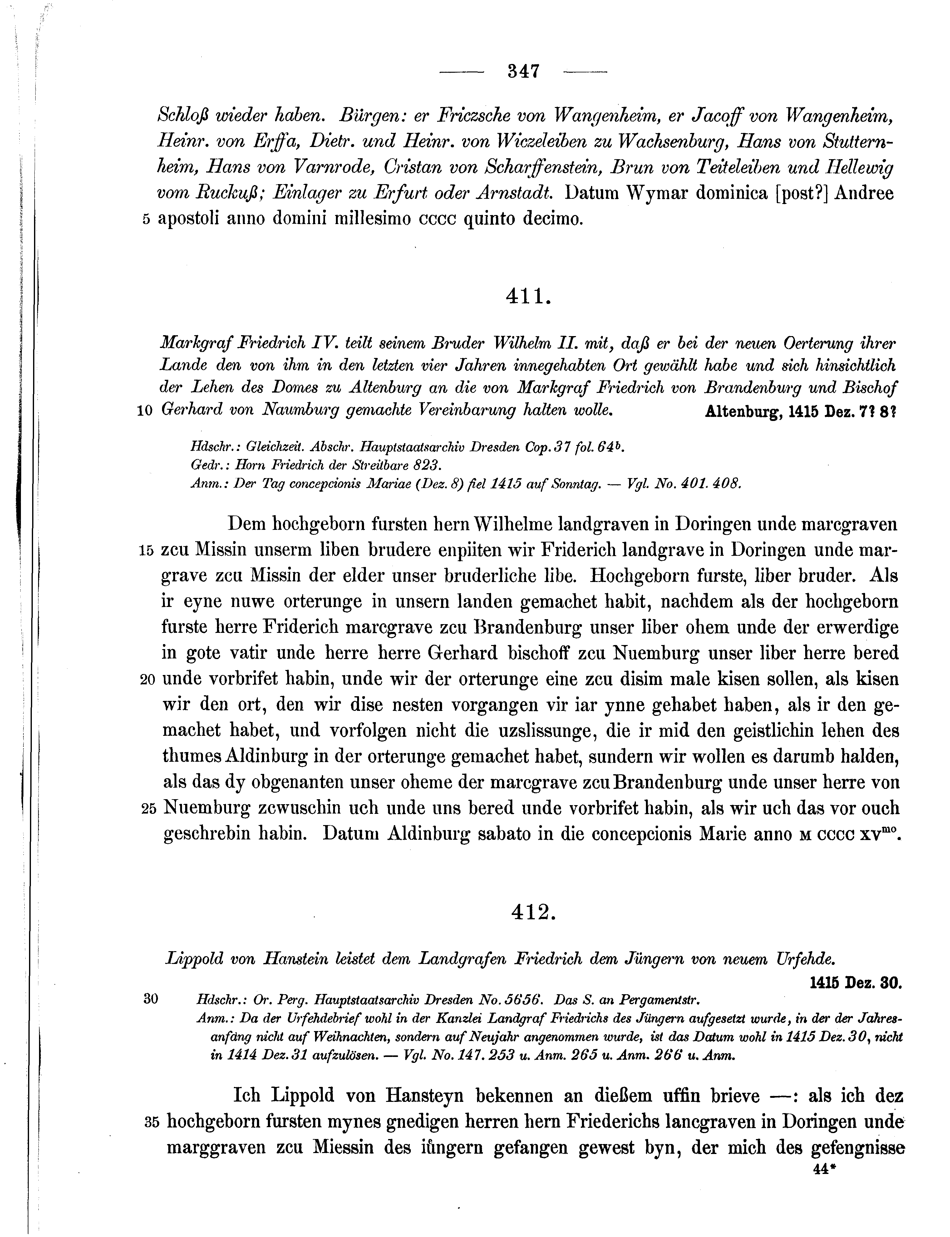 Historische Urkunde Seite 347 aus Band cds1b3