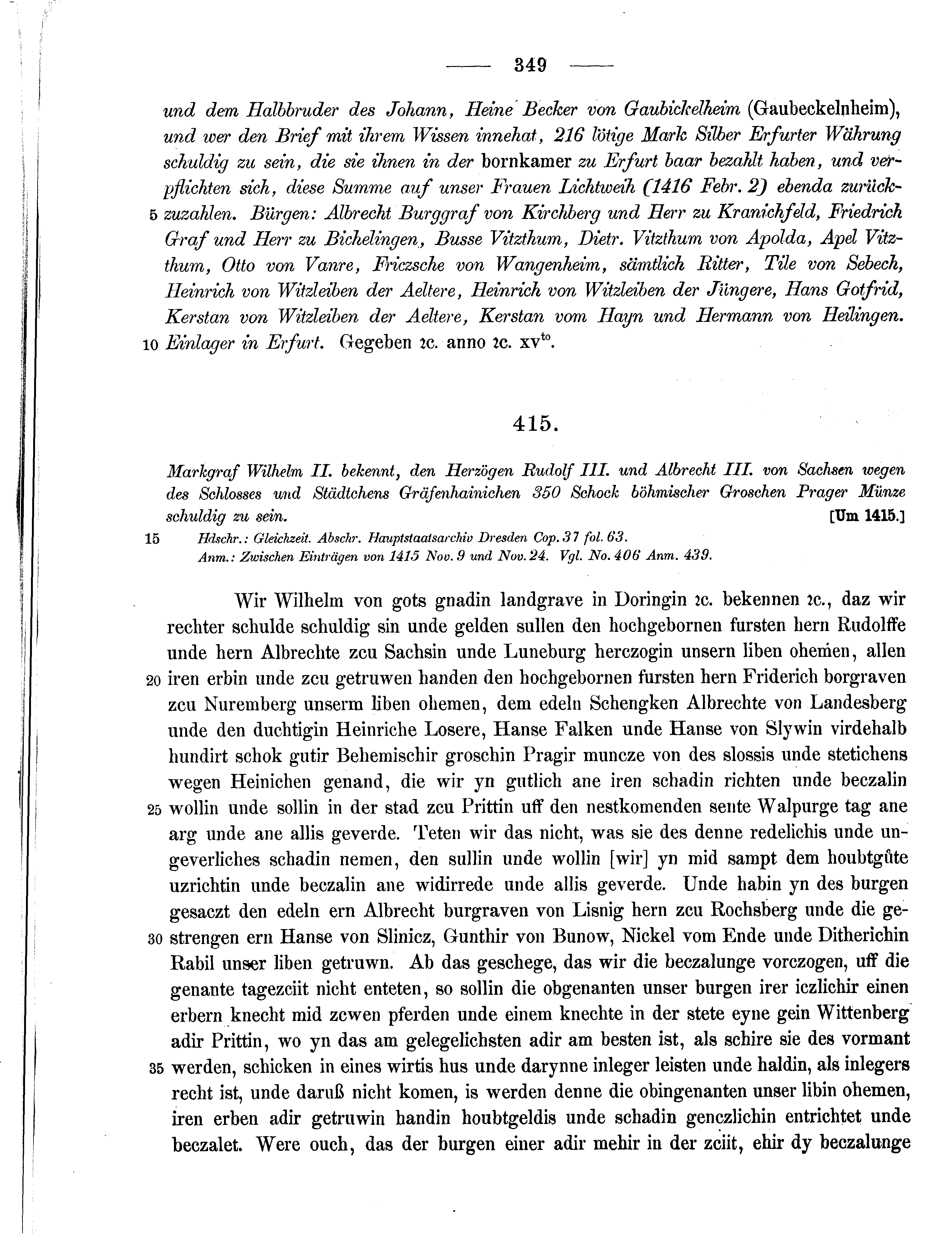 Historische Urkunde Seite 349 aus Band cds1b3