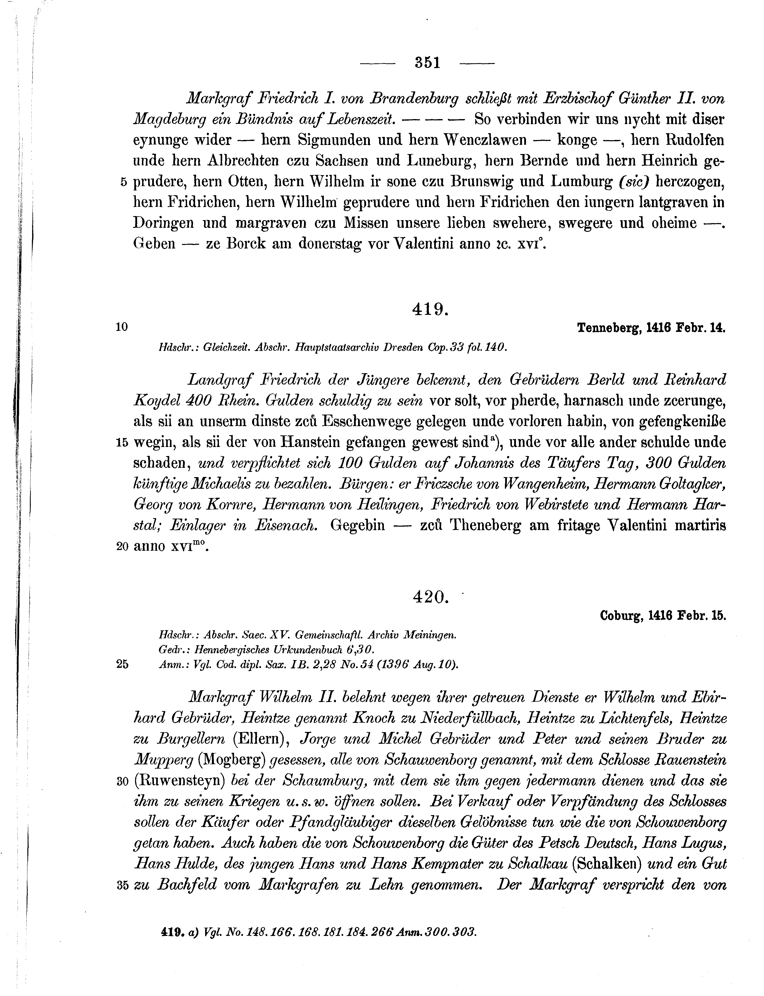 Historische Urkunde Seite 351 aus Band cds1b3