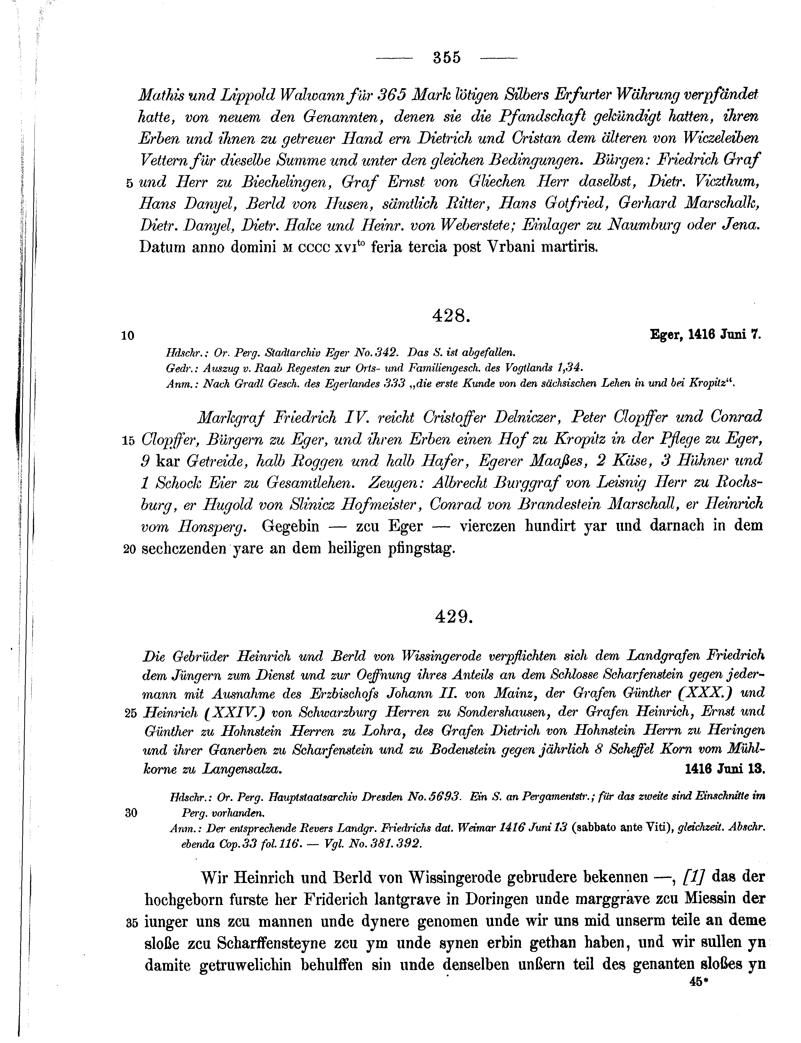 Historische Urkunde Seite 355 aus Band cds1b3